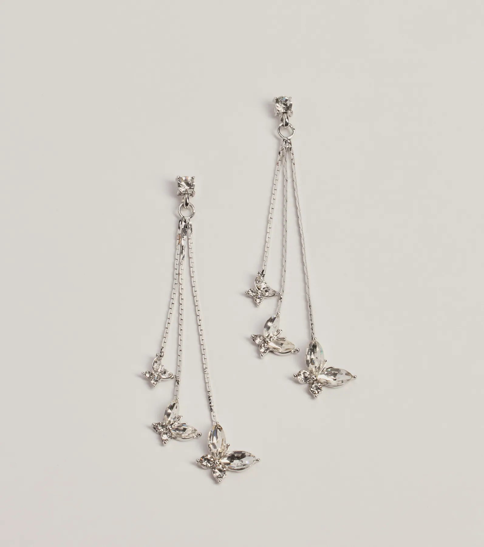 Windsor Adorable Shine Rhinestone Butterfly Drop Earrings