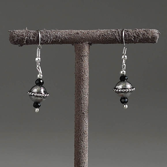 Metal beadwork earrings – DIVINE GUIDANCE CREATIONS Round Shell - Handmade Metal & Beadwork Earrings 15
