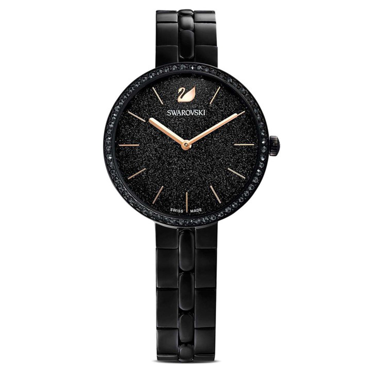 Swarovski Cosmopolitan Black Dial & Chain Watch for Women - view 4