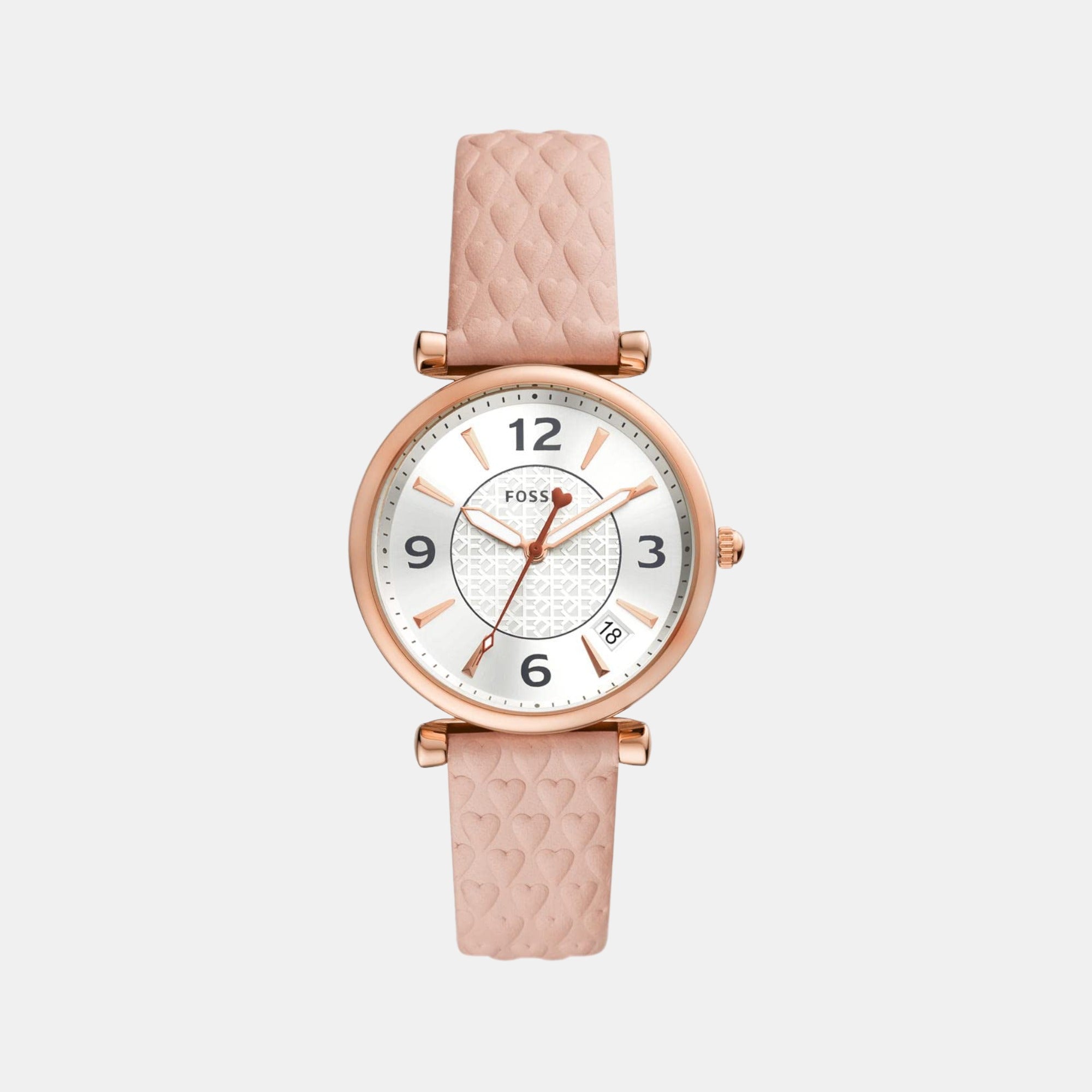 Fossil Carlie Women Quartz White Dial Analog Leather Watch ES5269