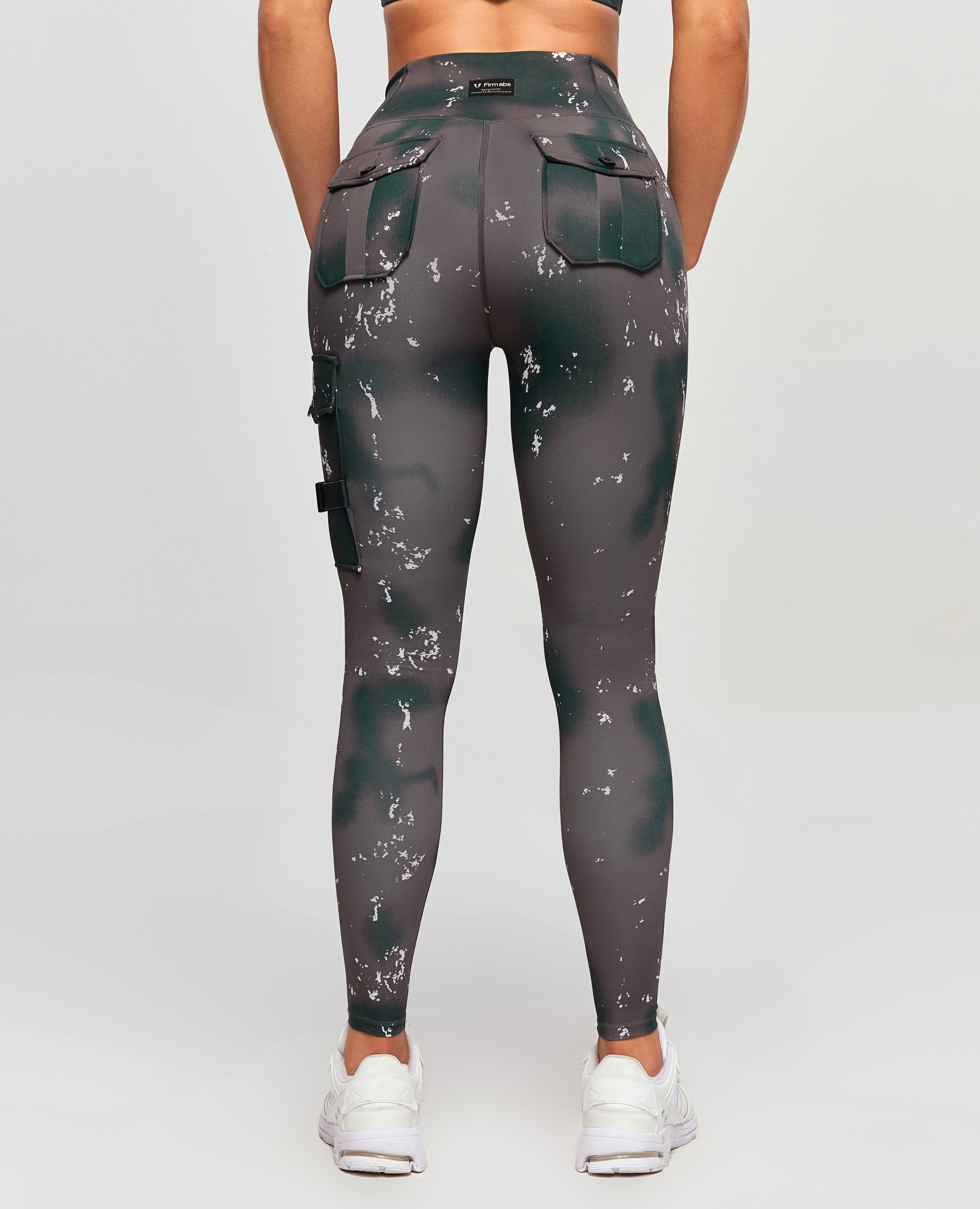 FIRM ABS Cargo Fitness Leggings - Phantom Tie Dye - view 3