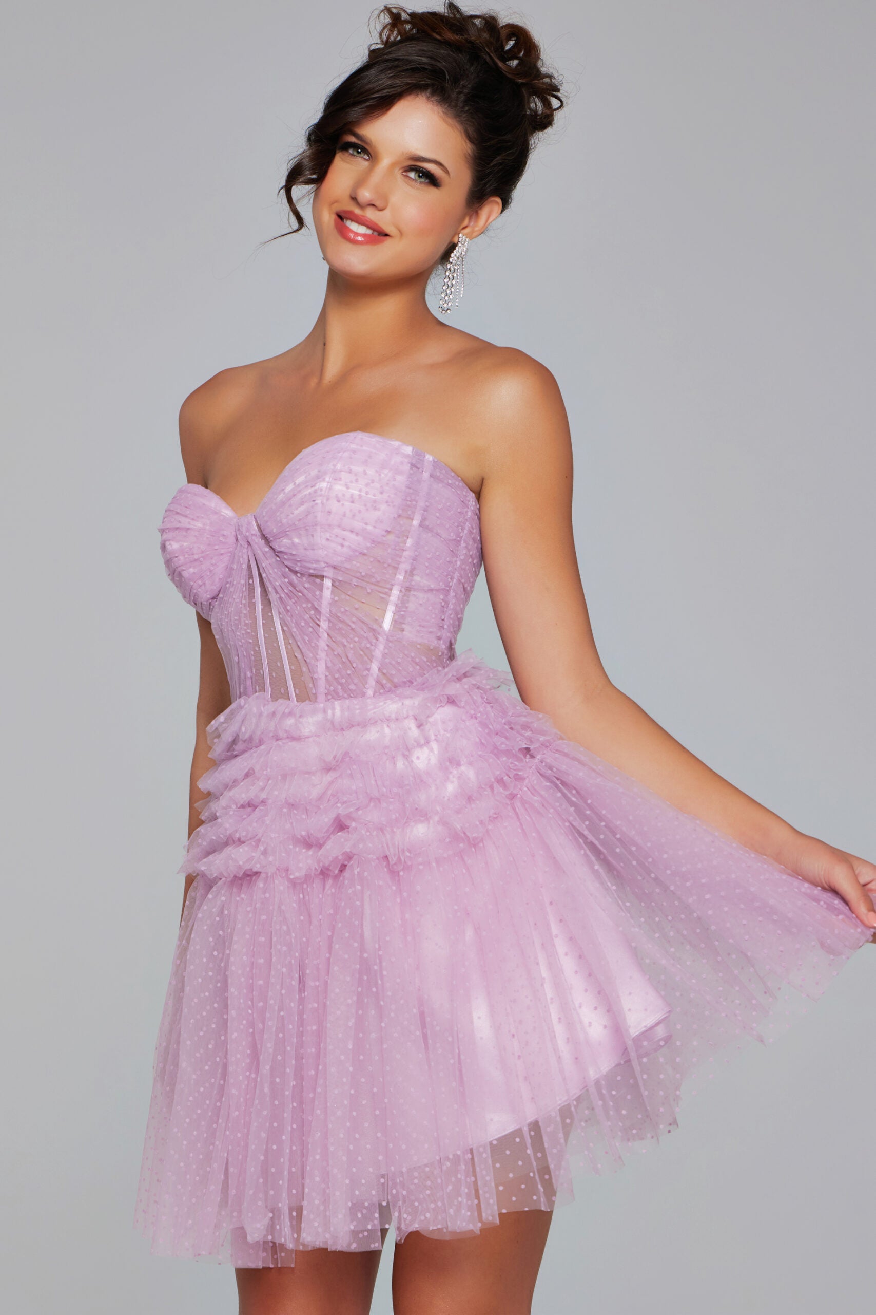 Tulle Short Strapless A-line Dress by Jovani 40467 - view 3