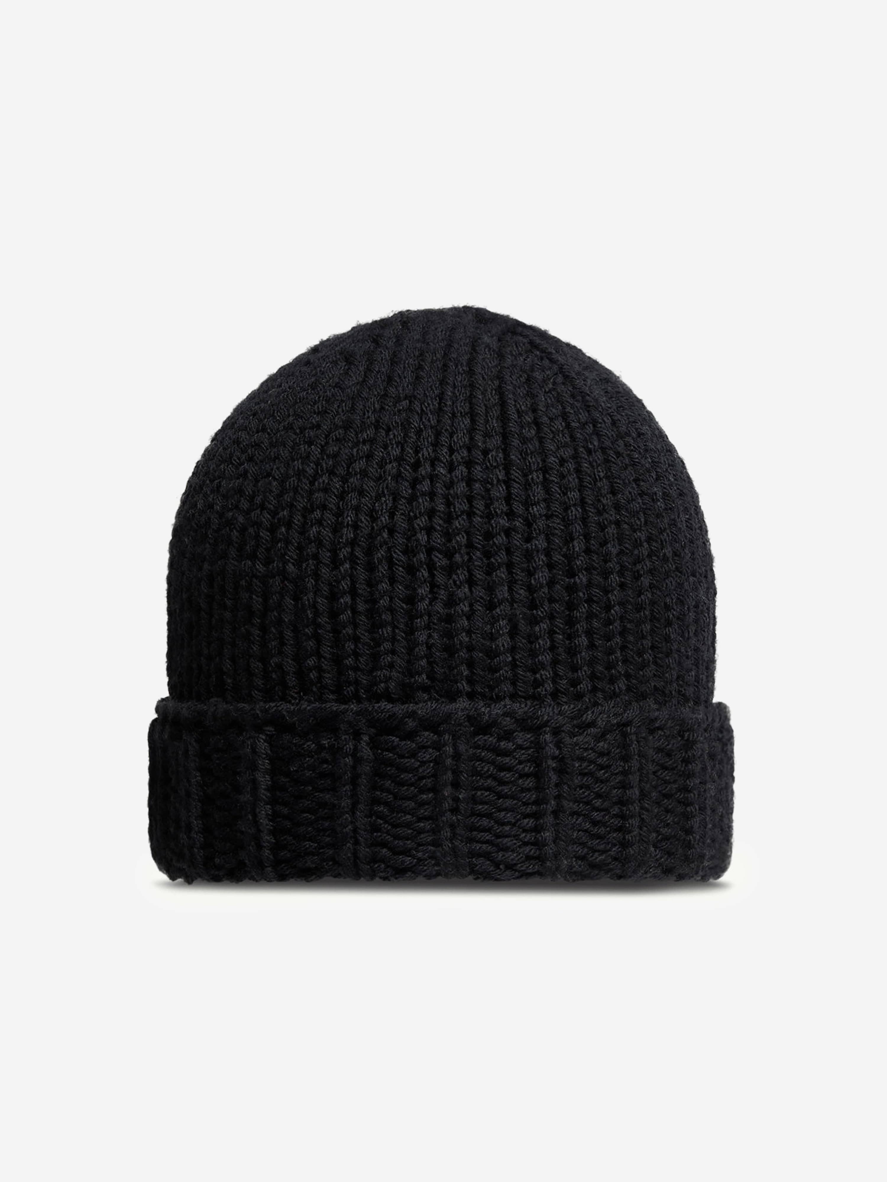 Moncler Enfant Girls Wool Knit Black Beanie - view 2