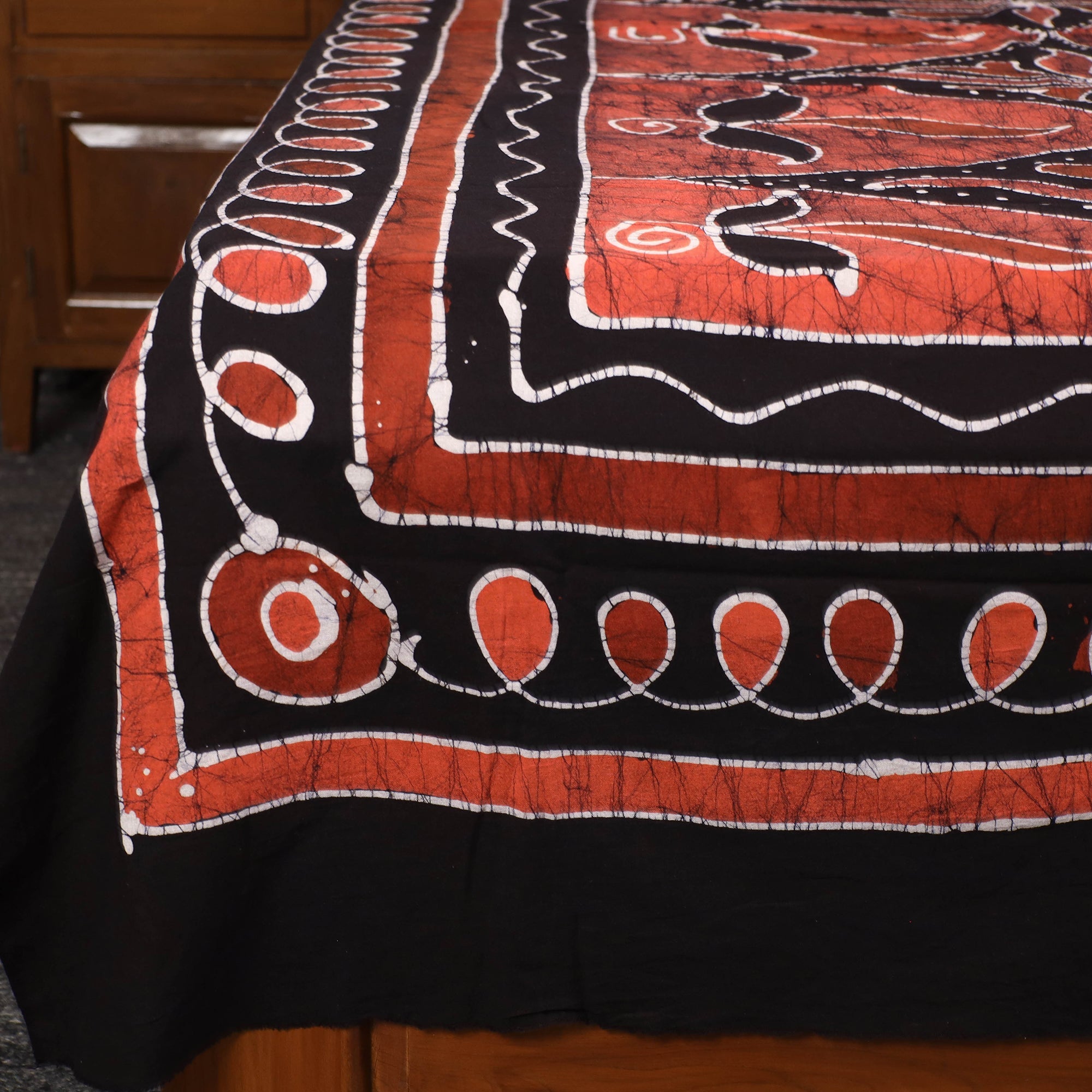 KACHCHH JI CHHAAP Black - Hand Batik Printed Cotton Single Bed Cover (96 x 59 in) 29 - view 2