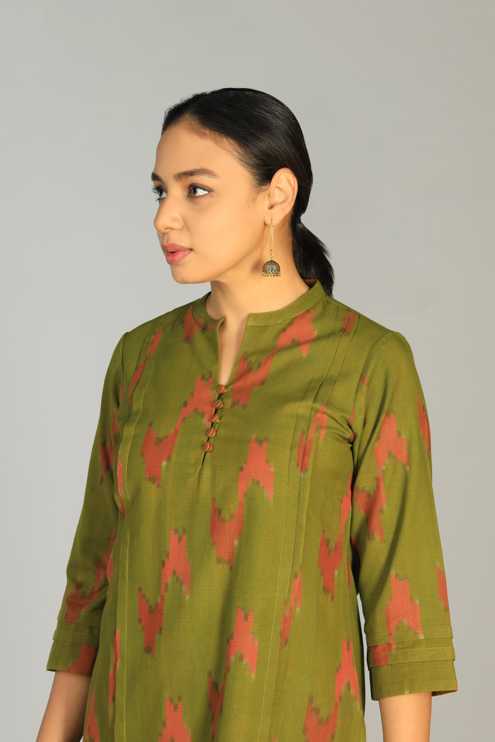 Kalanjali Ethnics Cotton Pochampally Ikat kurti - view 5