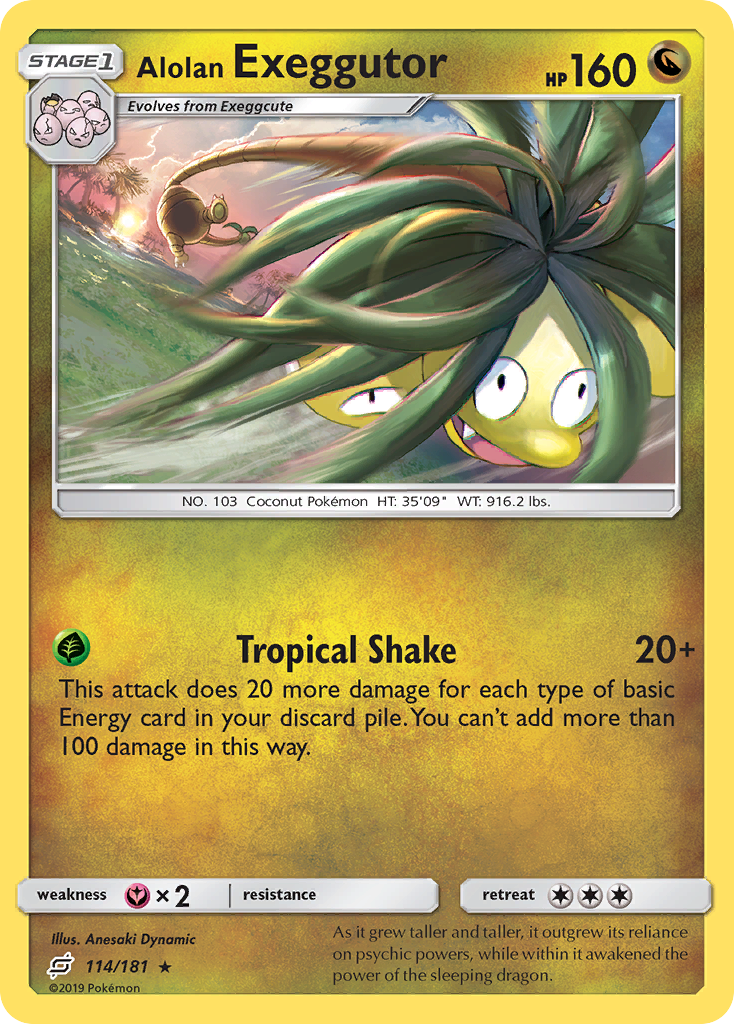 Rare sm9-114 non-holo – Pokémon Alolan Exeggutor - 114/181 - Rare [sm9-114] [Non-Holo] - Alolan Exeggutor - 114/181 - Rare
