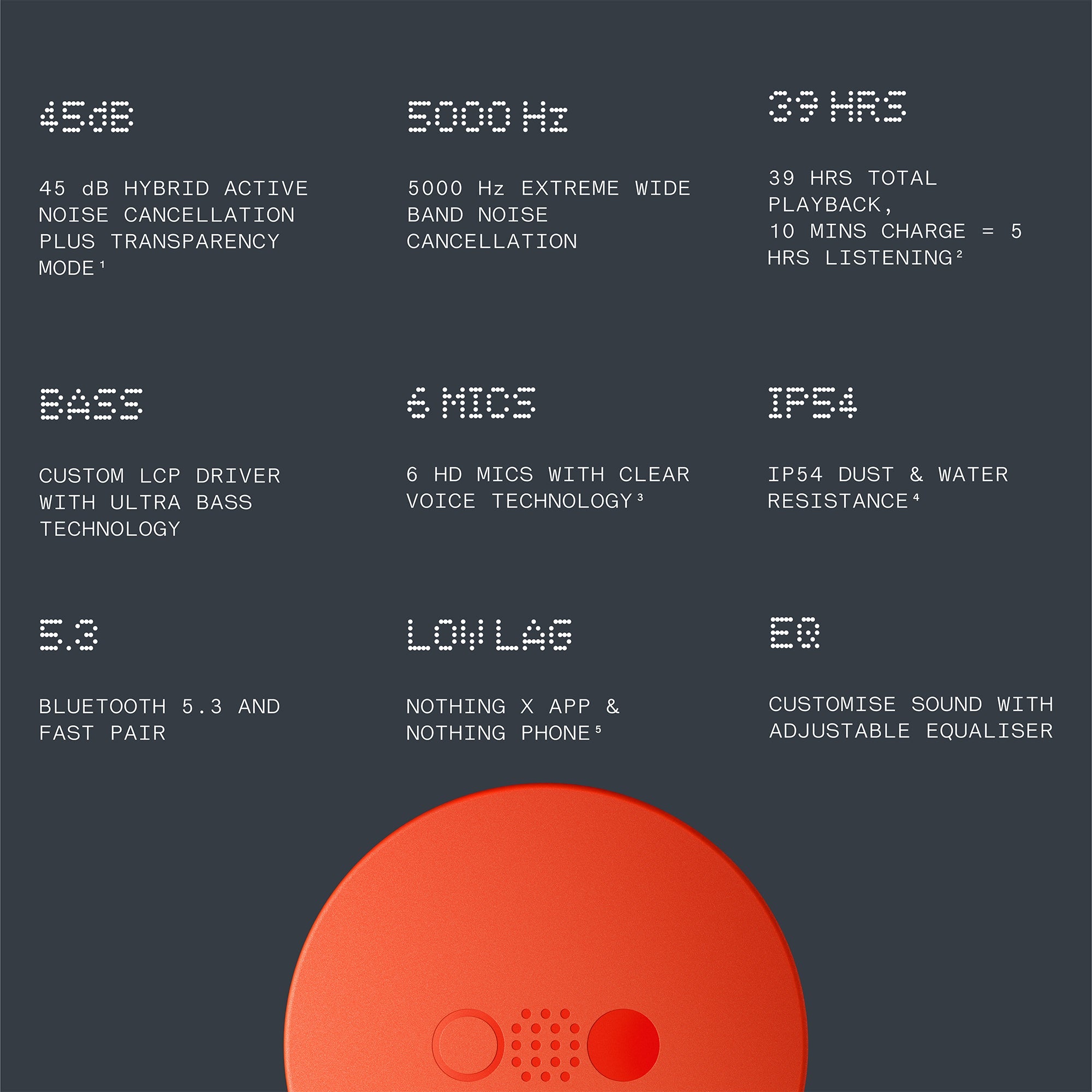 CMF By Nothing | CMF BUDS PRO { ORANGE - view 6
