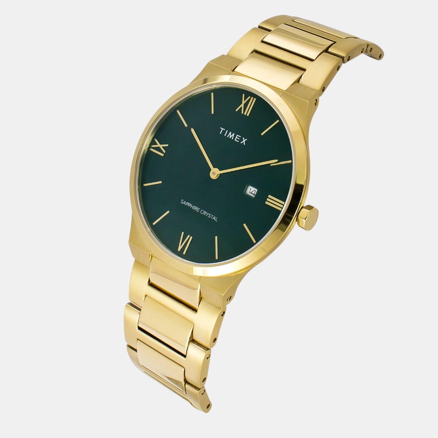 Timex Fashion Men Quartz Green Dial Analog Stainless Steel Watch TWEG23605 - view 2