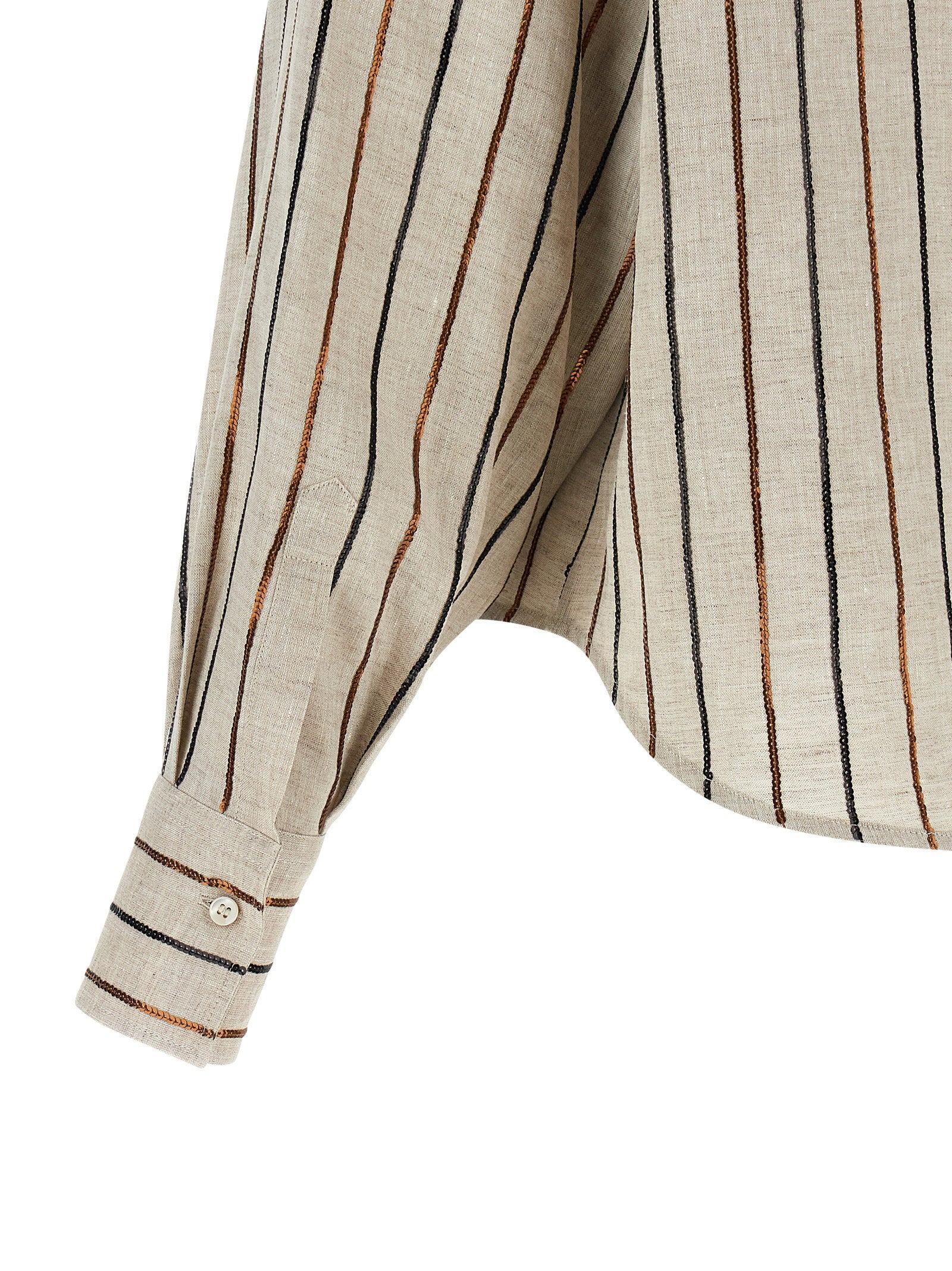 Brunello Cucinelli Sparkling Stripes Shirt – 100% linen - view 4