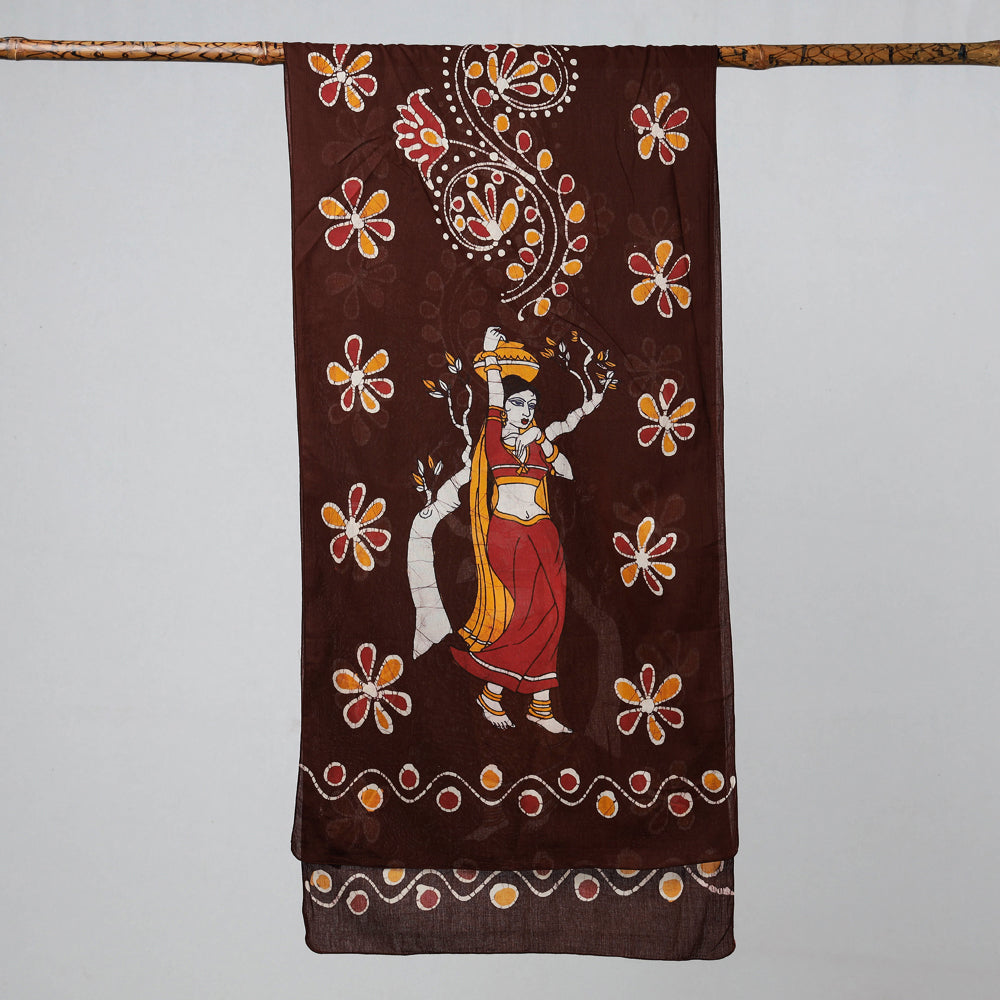 DASTKAR Brown - Hand Batik Printing Pure Cotton Stole - view 2