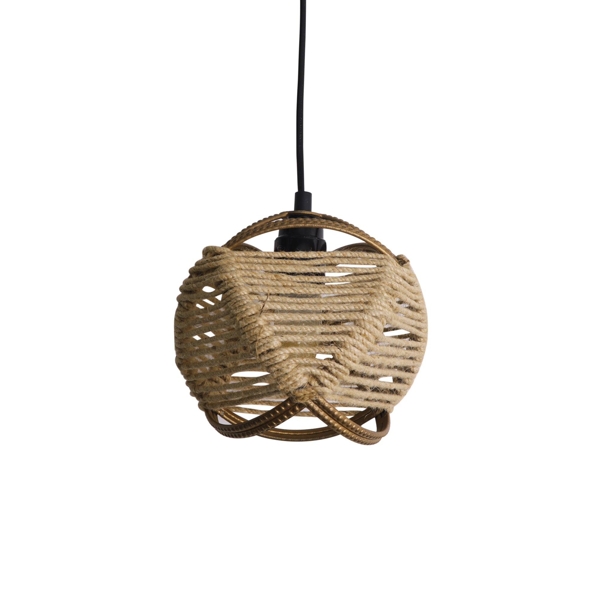 EXCLUSIVELANE 'Jute Goblet' Pendant Lamp In Iron (7 Inch, Matte Finish) - view 4