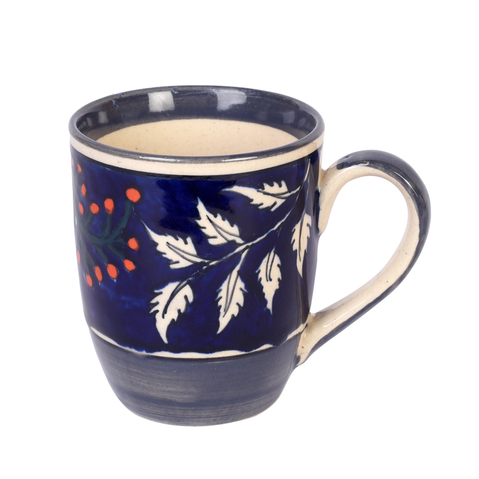 ART CREATIONS BY SUMAN SONTHALIA Blue - Blooming Leaves Drinking Mugs S06 - view 3