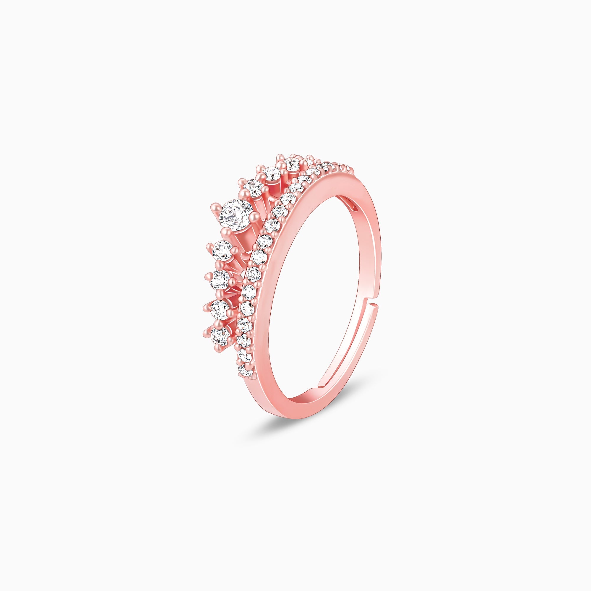 GIVA Jewellery Rose Gold Queen's Crown Ring - view 4