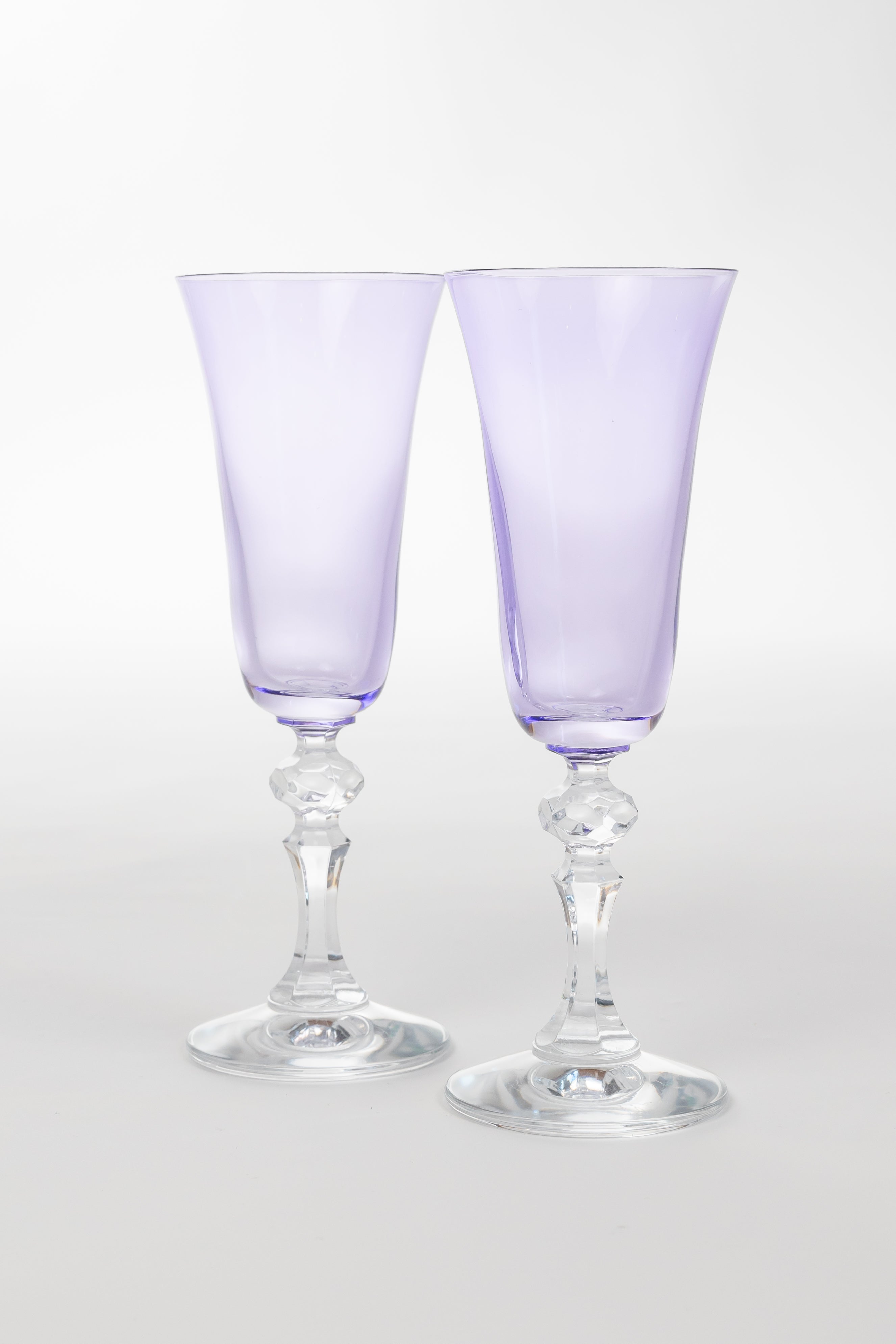 Estelle Colored Glass Estelle Colored Regal Flute With Clear Stem - Set of 2 {Lavender}