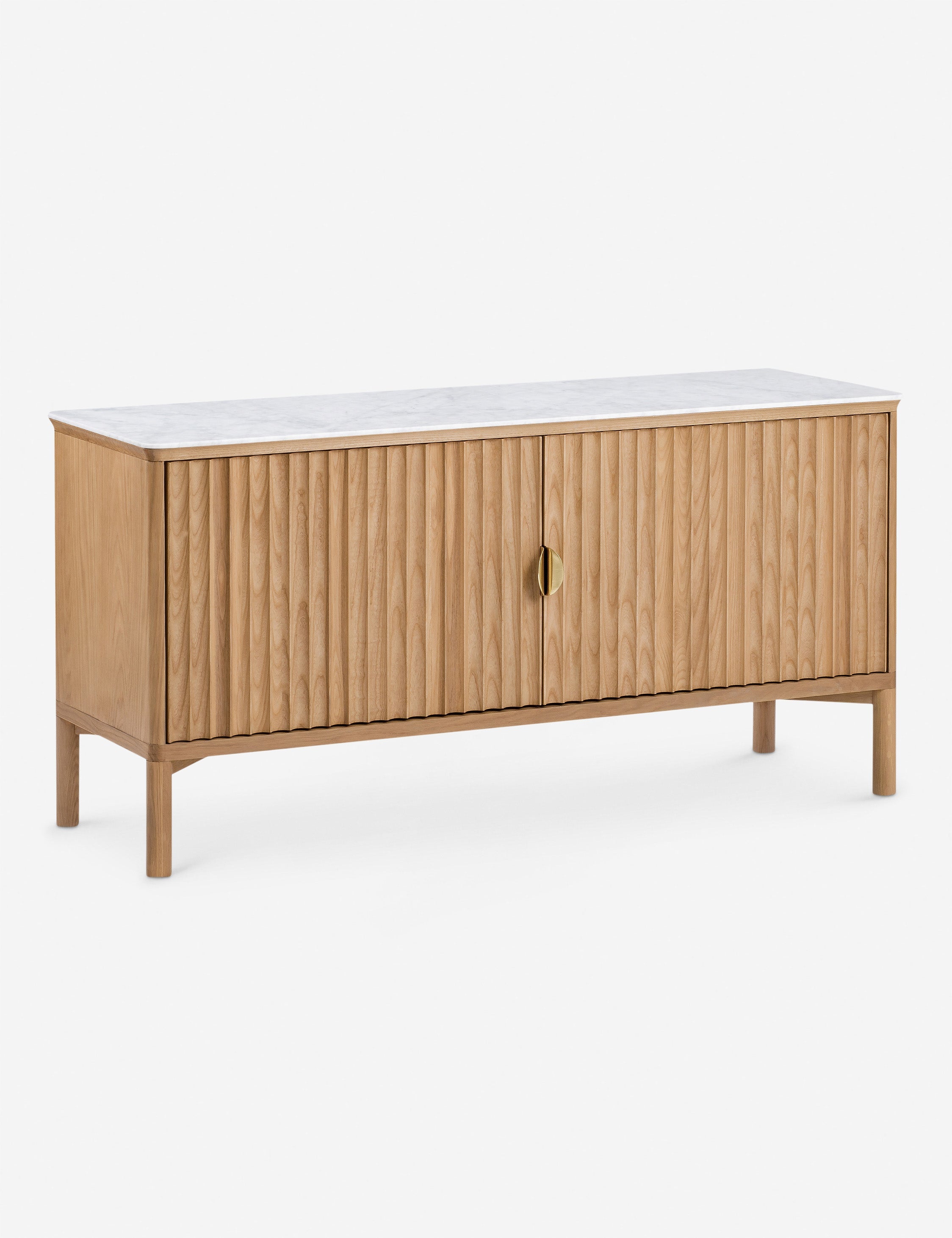 Lulu and Georgia Matija Media Console – Natural and White Marble - view 2