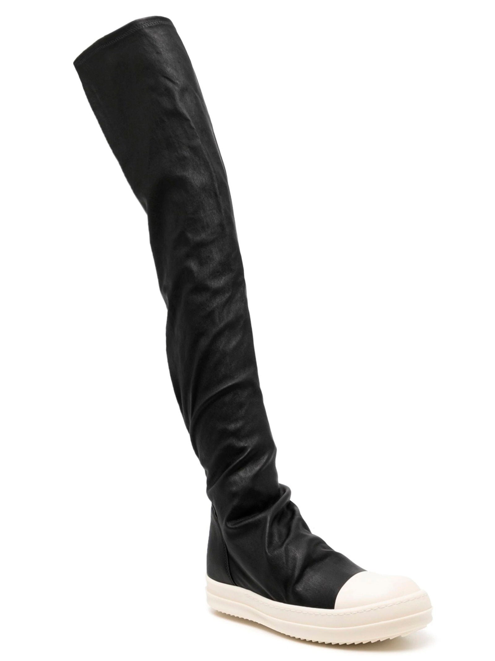 Rick Owens High Stocking Sneaks Boots – 98% co 2% rubber - view 2