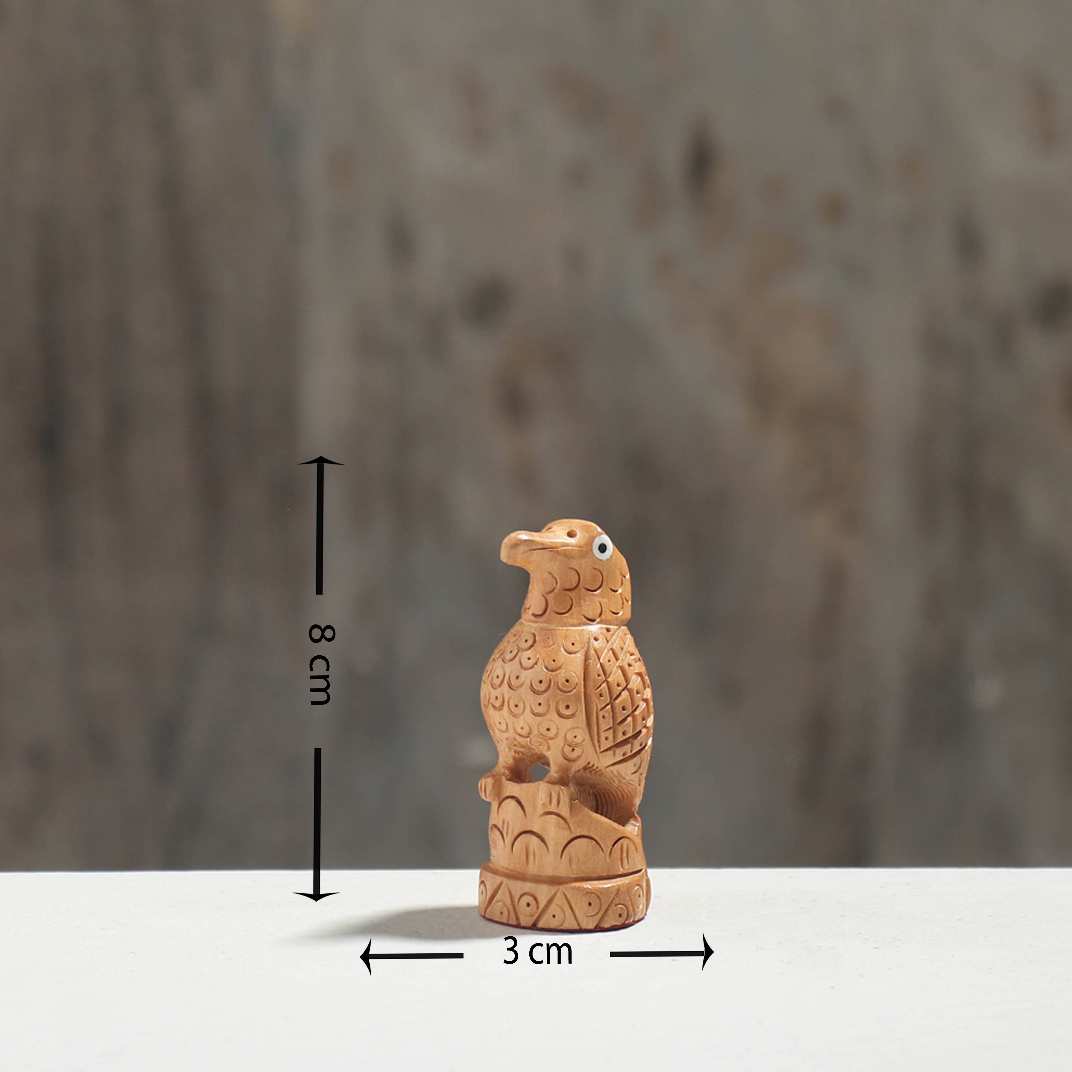 NEERAJ BONDWAL Bird - Hand Carved Kadam Wood Sculpture (3 in) - view 3