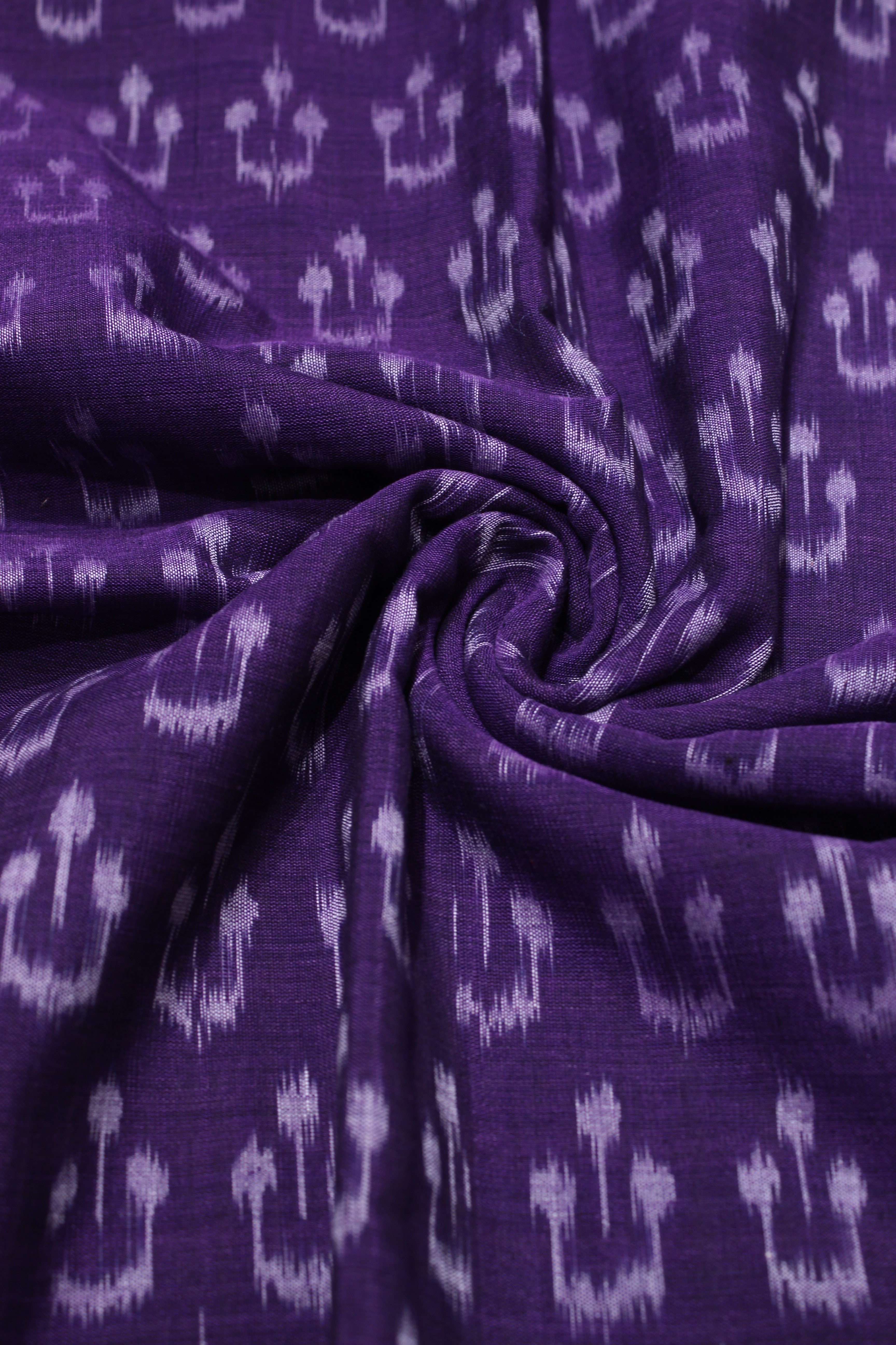 IndianVillèz Blue White Symbolic Sambalpuri Ikat Cotton Fabric