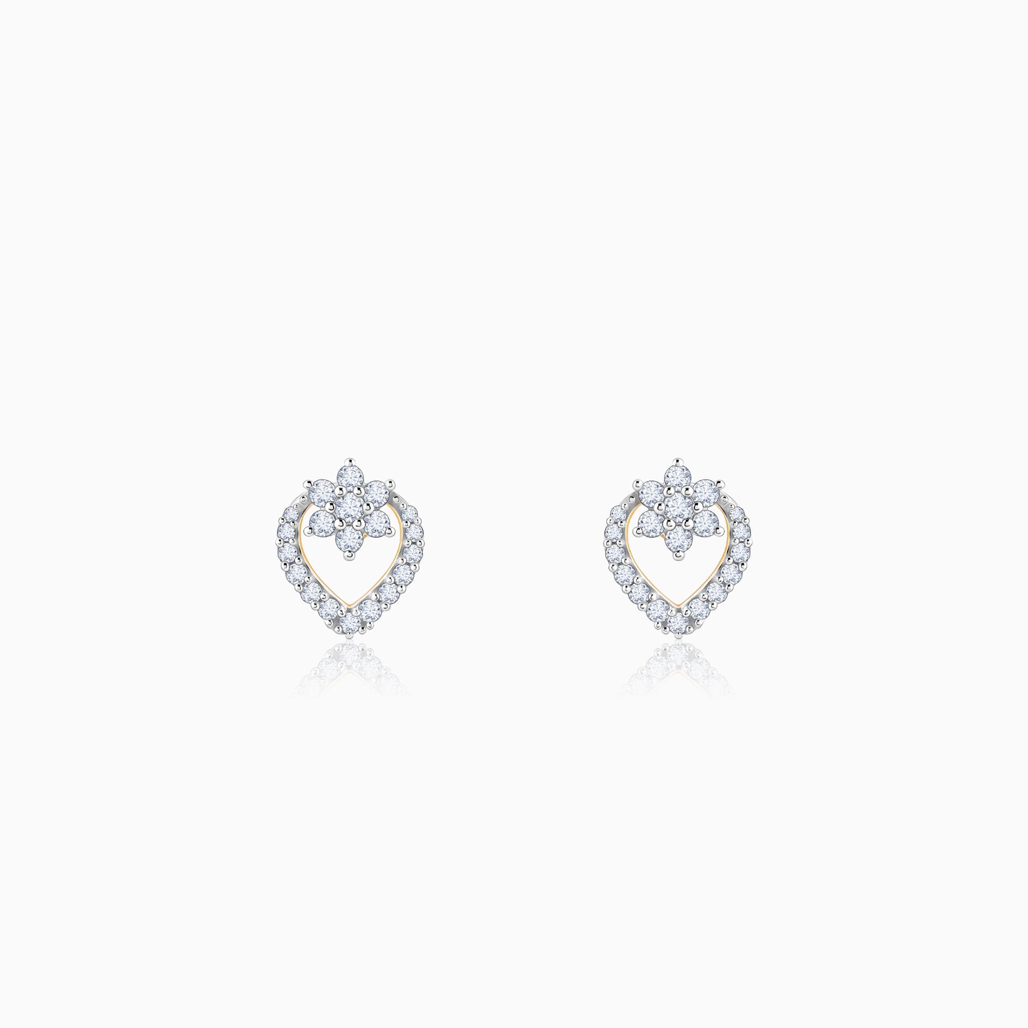 GIVA Jewellery Gold Sweetheart Diamond Earrings