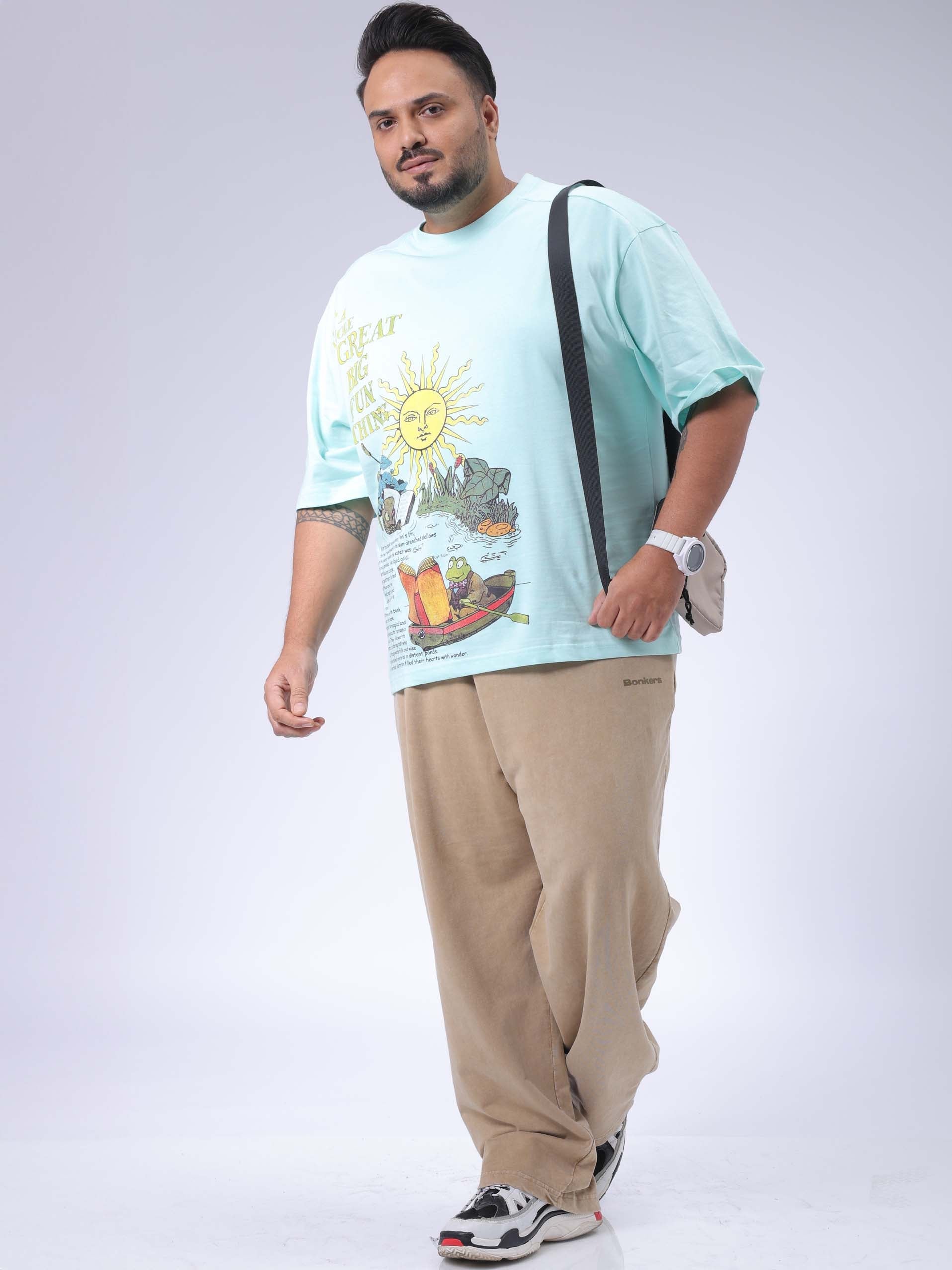 HARDSODA Men's Plus Size Green Relaxed Fit Printed T-Shirt - view 2