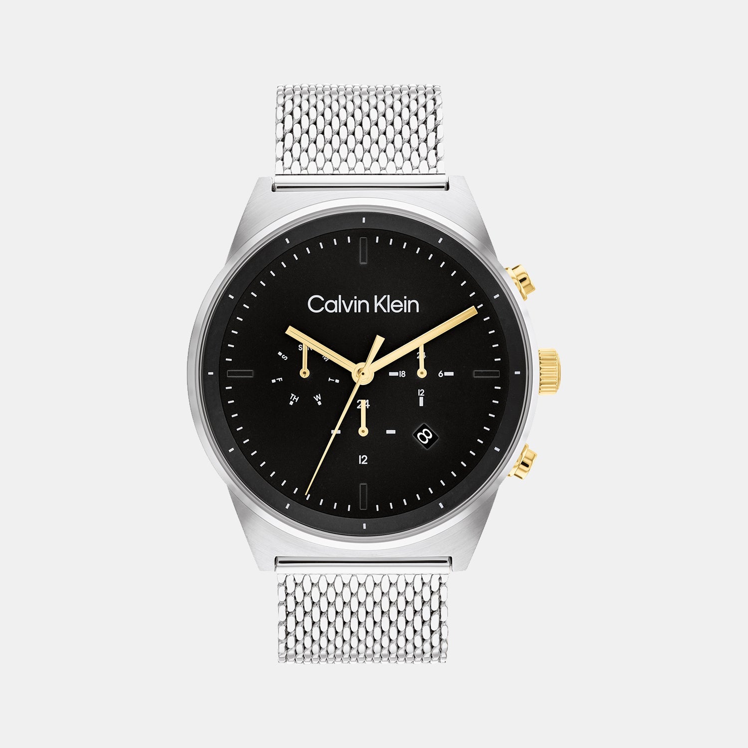 Calvin Klein Ck Impressive Men Quartz Black Dial Chronograph Mesh Watch 25200296