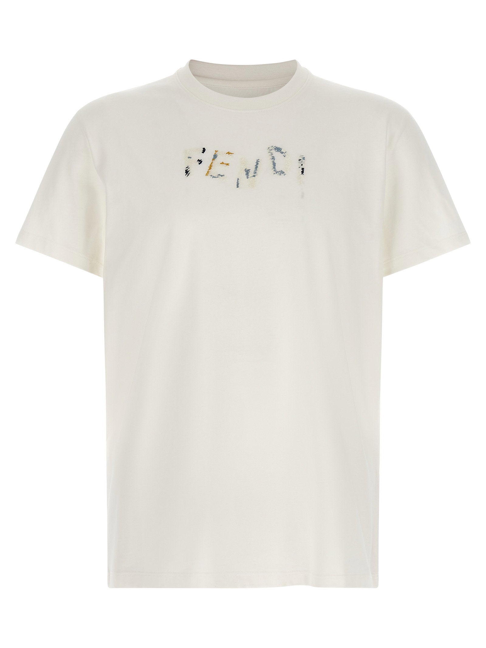 Fendi Logo Embroidery T-shirt – 100% cotton