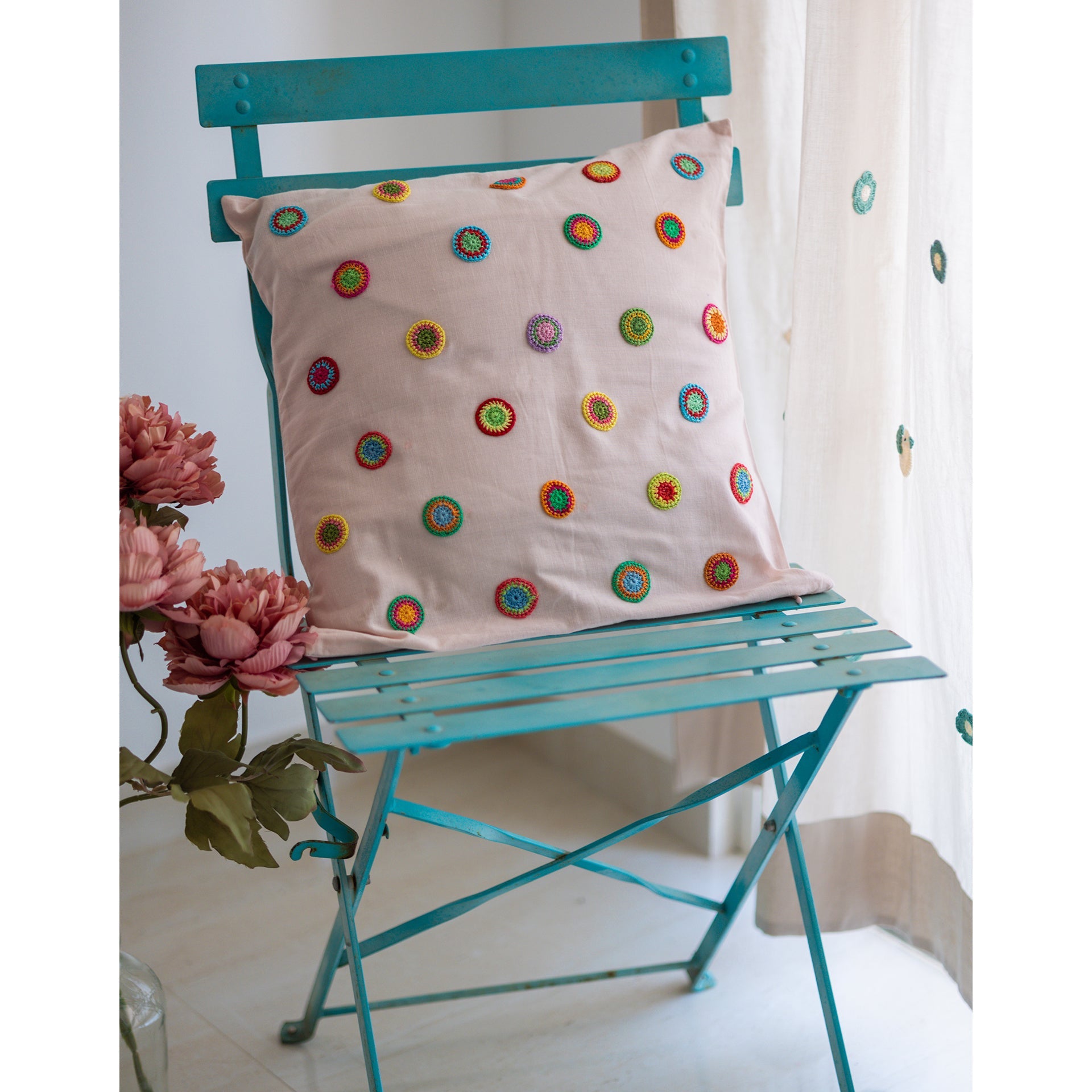 SAMOOLAM Beige - Prakriti Cushion Cover ~ Spring Drops