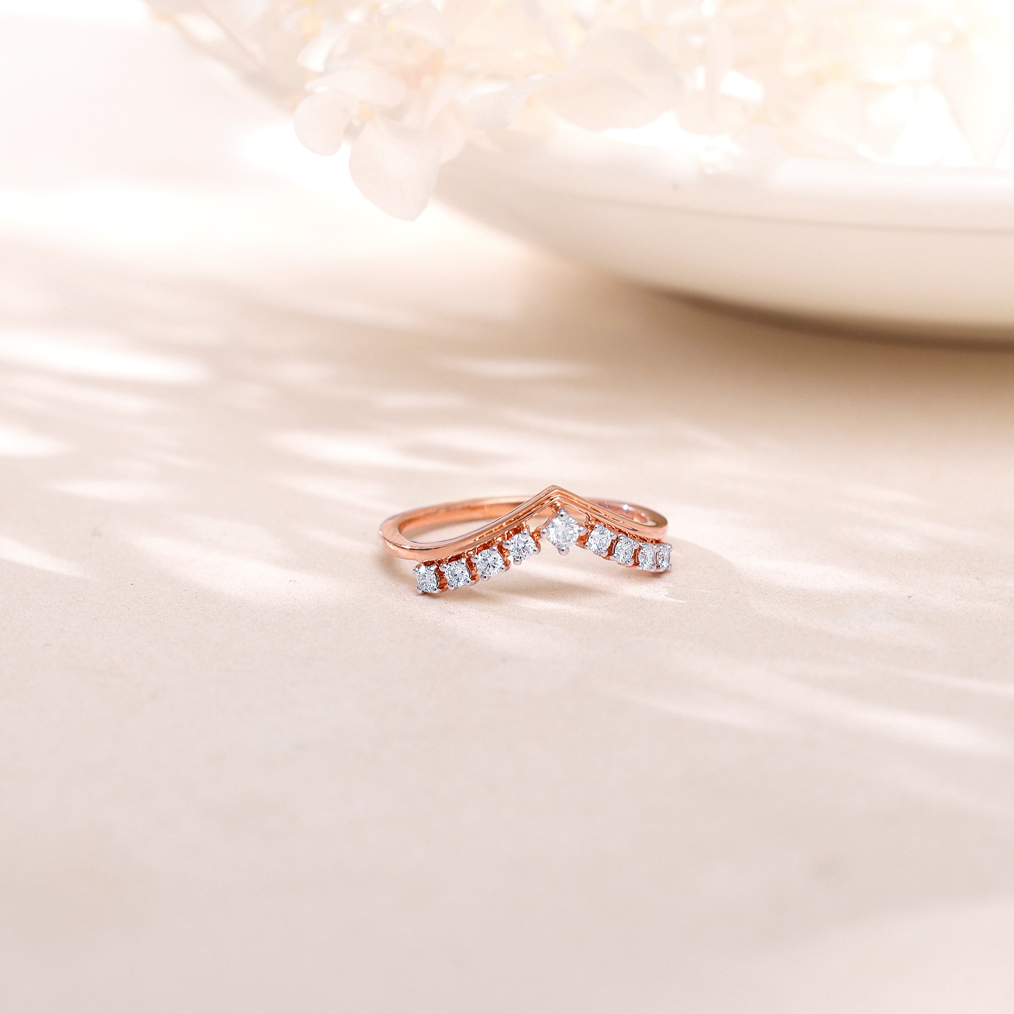GIVA Jewellery Rose Gold Elegant Pear Diamond Ring - view 2