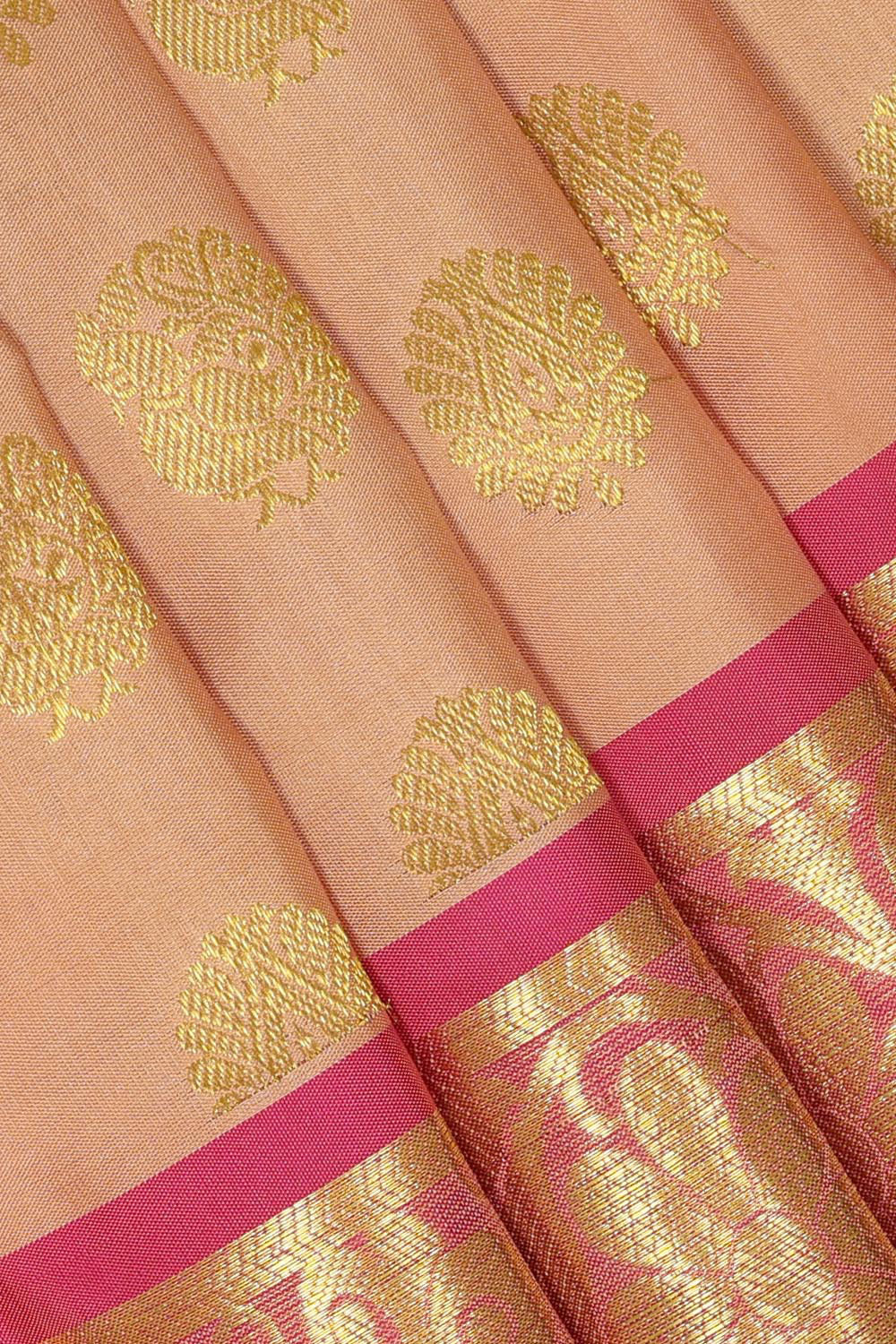 Kalanjali Kanchipattu Brocade Beige Saree – Women's - view 2