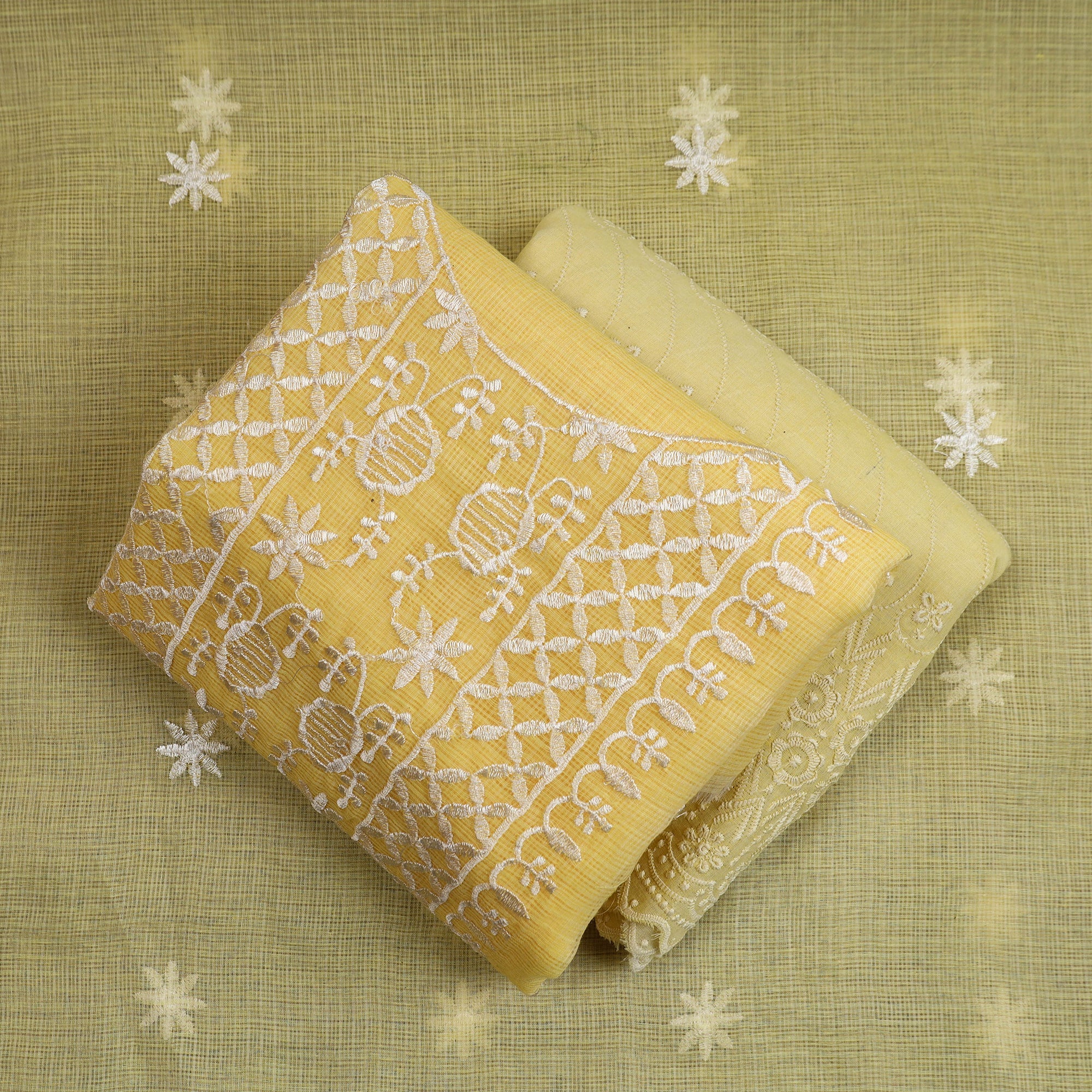 ITOKRI CRAFTS INITIATIVE 3pc Cotton Embroidered Kota Doria Dress Material 04 - view 2