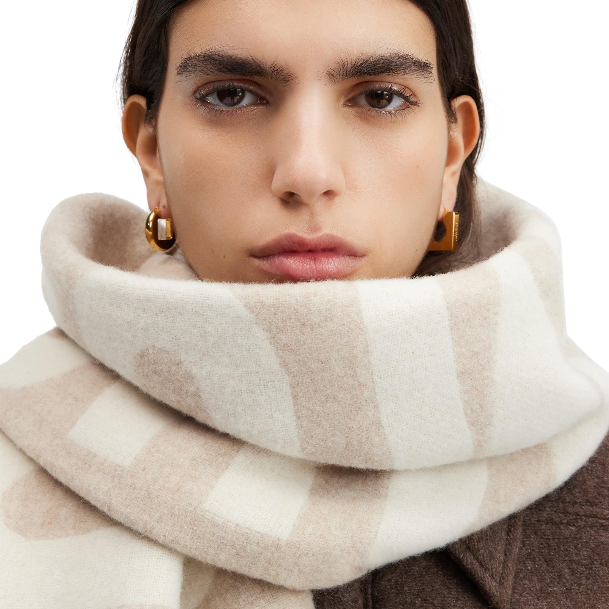 Jacquemus L'echarpe Fringe Logo Multi-Beige Scarf - view 3