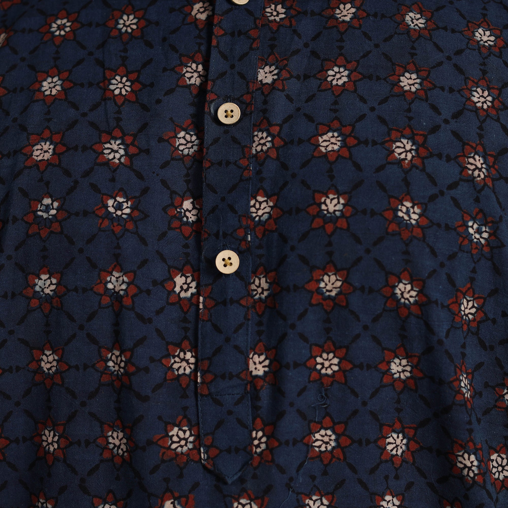 ITOKRI CASUALS Ajrakh Block Printed Cotton Men Long Kurta 12 - view 7