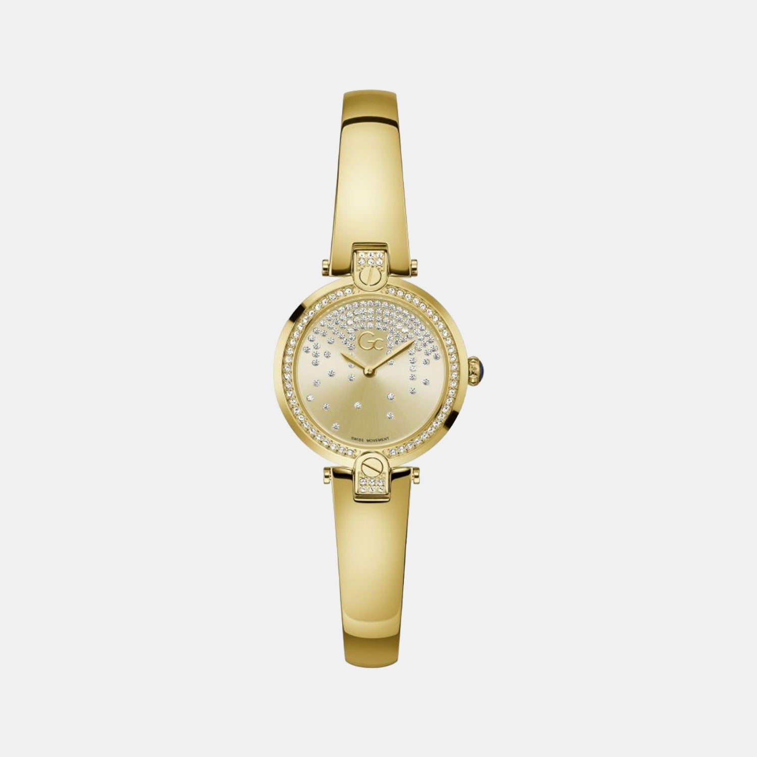 GC Fusion Bangle Women Quartz Gold Dial Analog Stainless Steel Watch Z10001L6MF