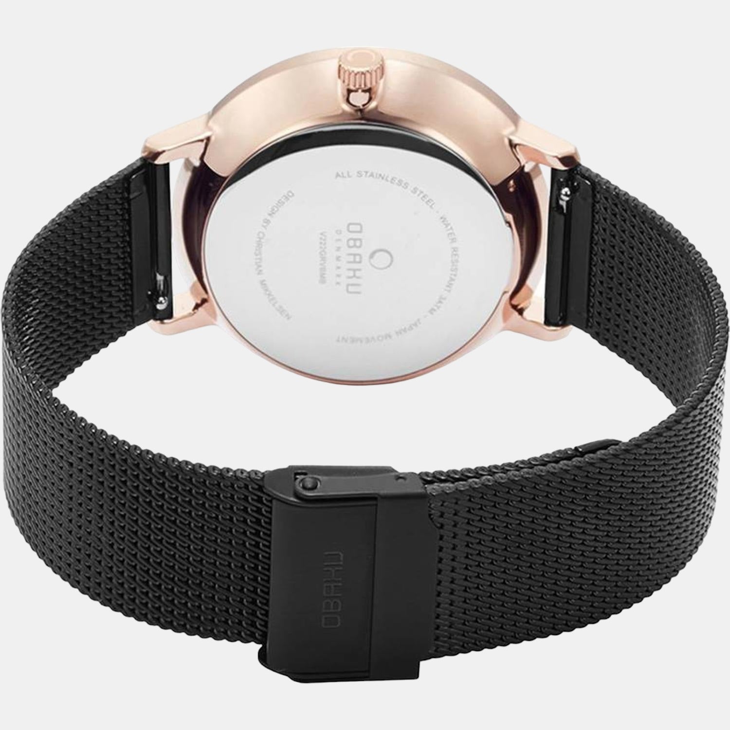 Obaku Ager Men Quartz Black Dial Analog Stainless Steel Watch V235GXVBMB - view 2