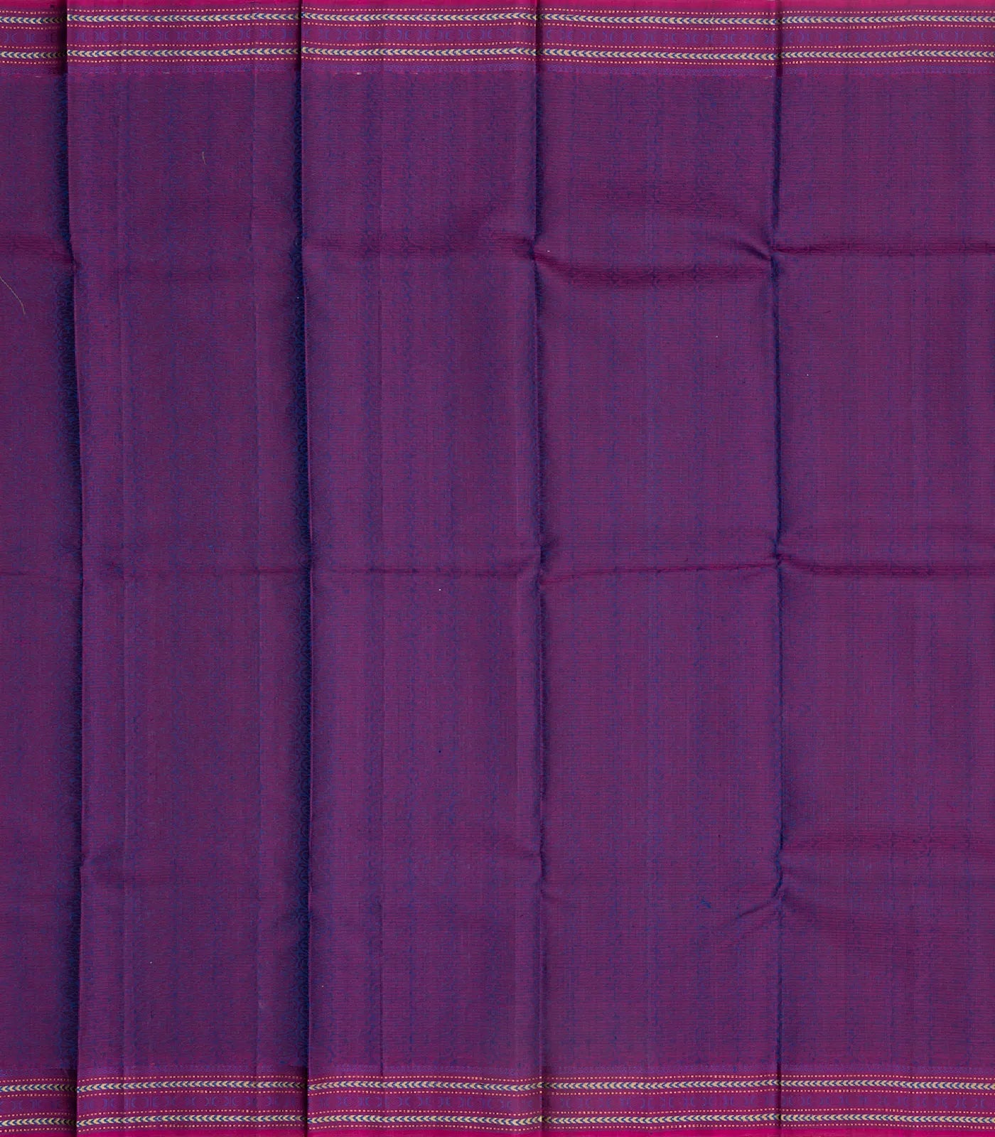 RmKV Cyan Handloom Kanchi Cotton Saree With Stripes & Contrast Border - view 4