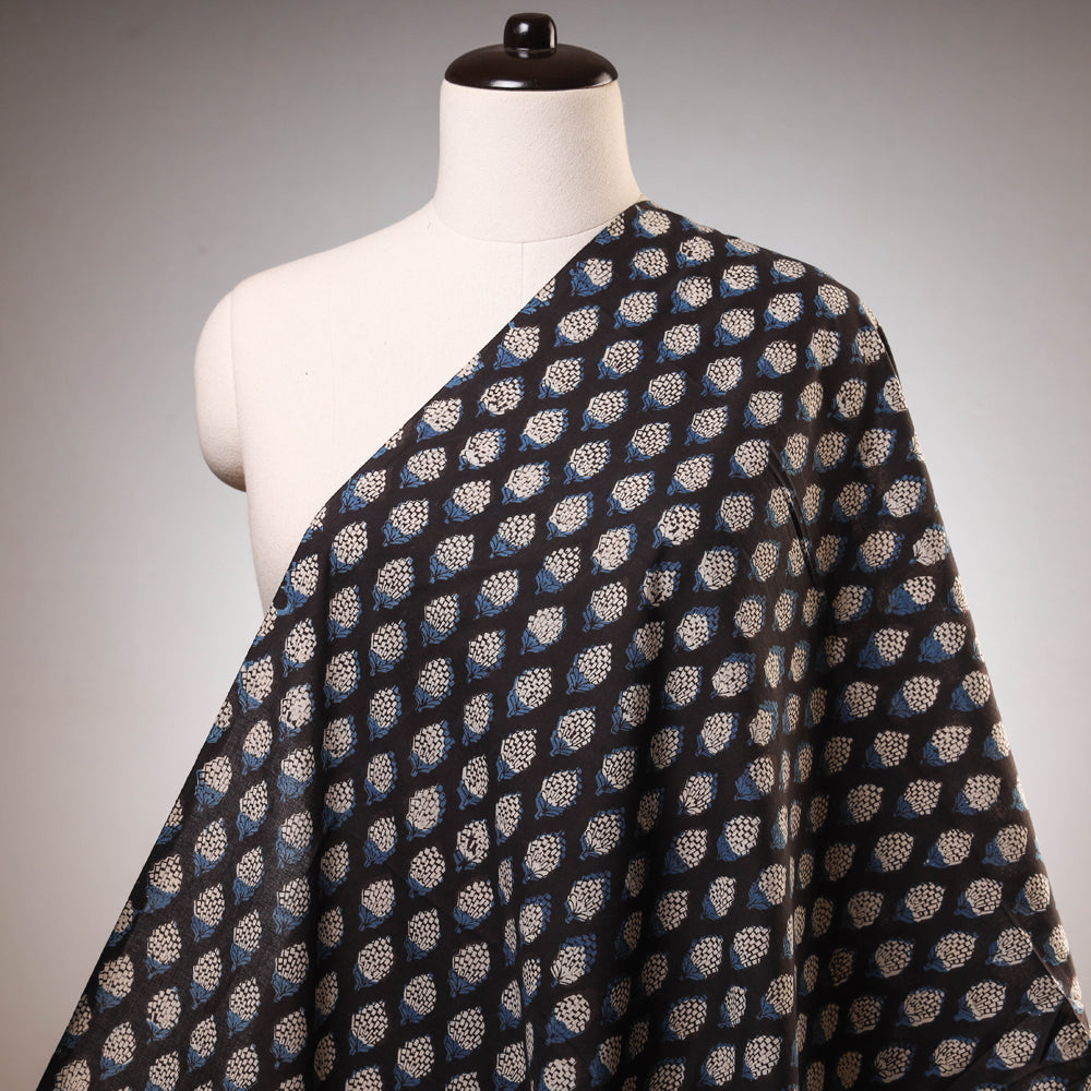 BAGRU DABU PRINTS Black - Dabu Bagru Block Print Cotton Fabric