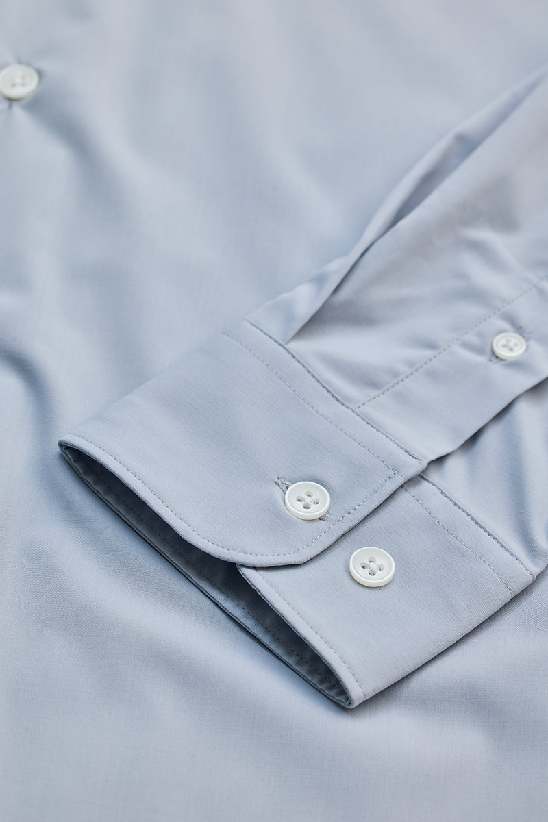 SNITCH Light Blue Slim Fit Stretch Shirt - view 8