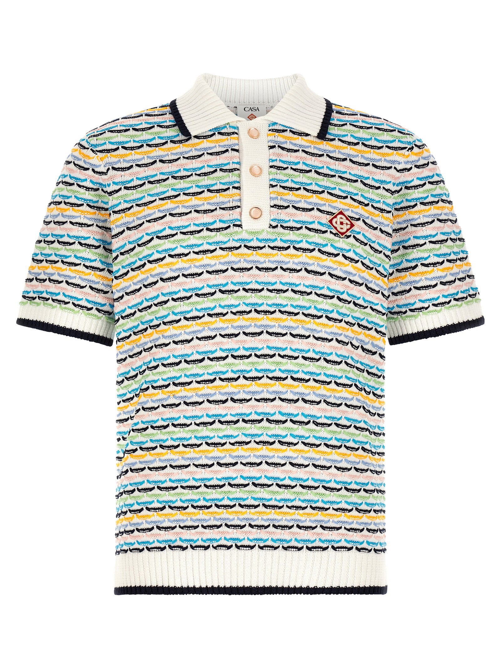 Casablanca Tuck Stitch Polo Shirt – 100% cotton