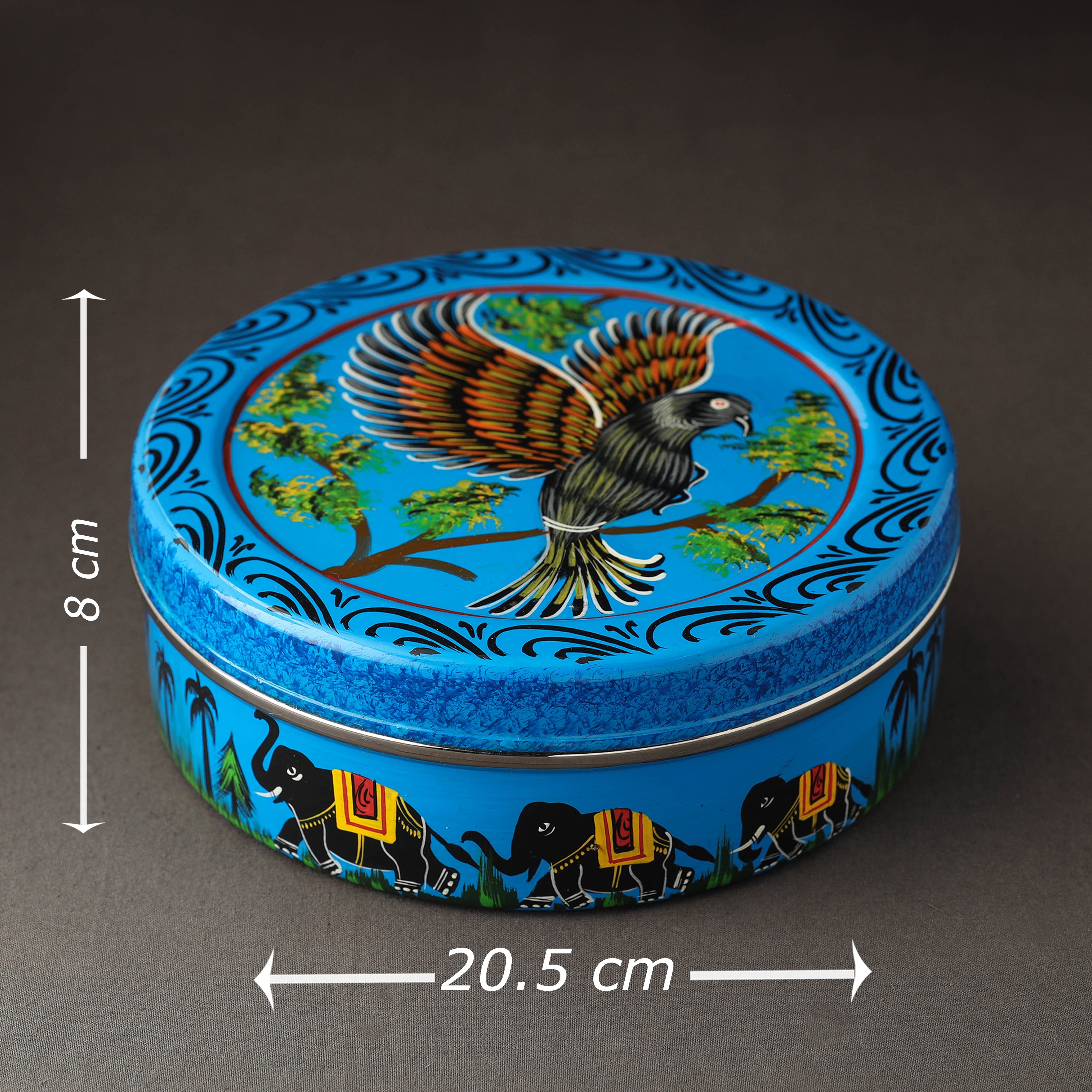 AAYAAS Banaras Handpainted Stainless Steel Chapati Box - view 3