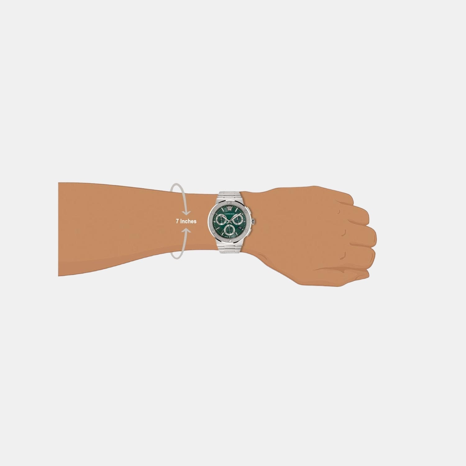 Versace Greca Men Quartz Green Dial Chronograph Stainless Steel Watch VEZ900121 - view 4