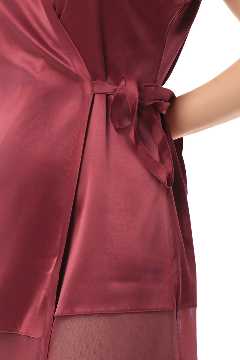 Amante Eternal Bliss Satin Robe - Rio Red - view 5