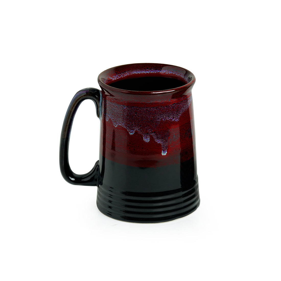 EXCLUSIVELANE 'Crimson Inquisitiveness' Hand Glazed Studio Pottery Ceramic Beer & Milk Mugs (Set Of 2) - view 3