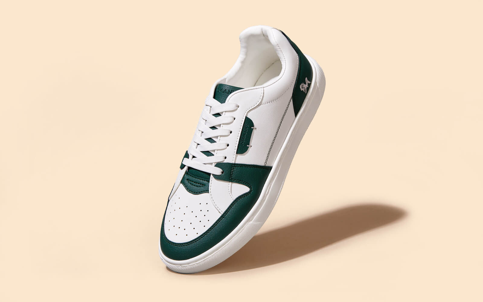 Neeman's Retro Slick Sneakers : Green and White - view 2