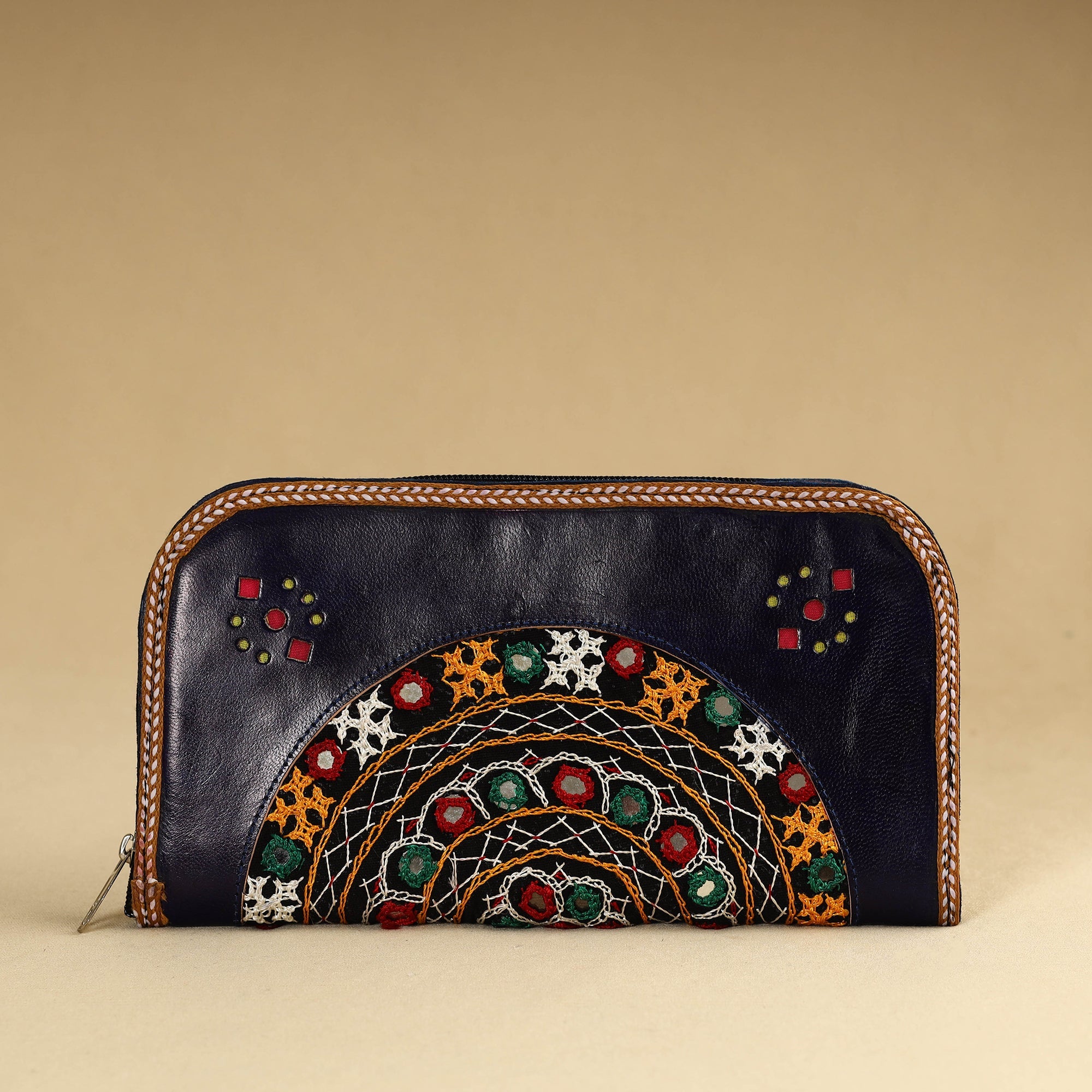 ANCHAL BIJLANI PATHUBHAI Black - Kutch Embroidery Cotton Handmade Leather Wallet 32