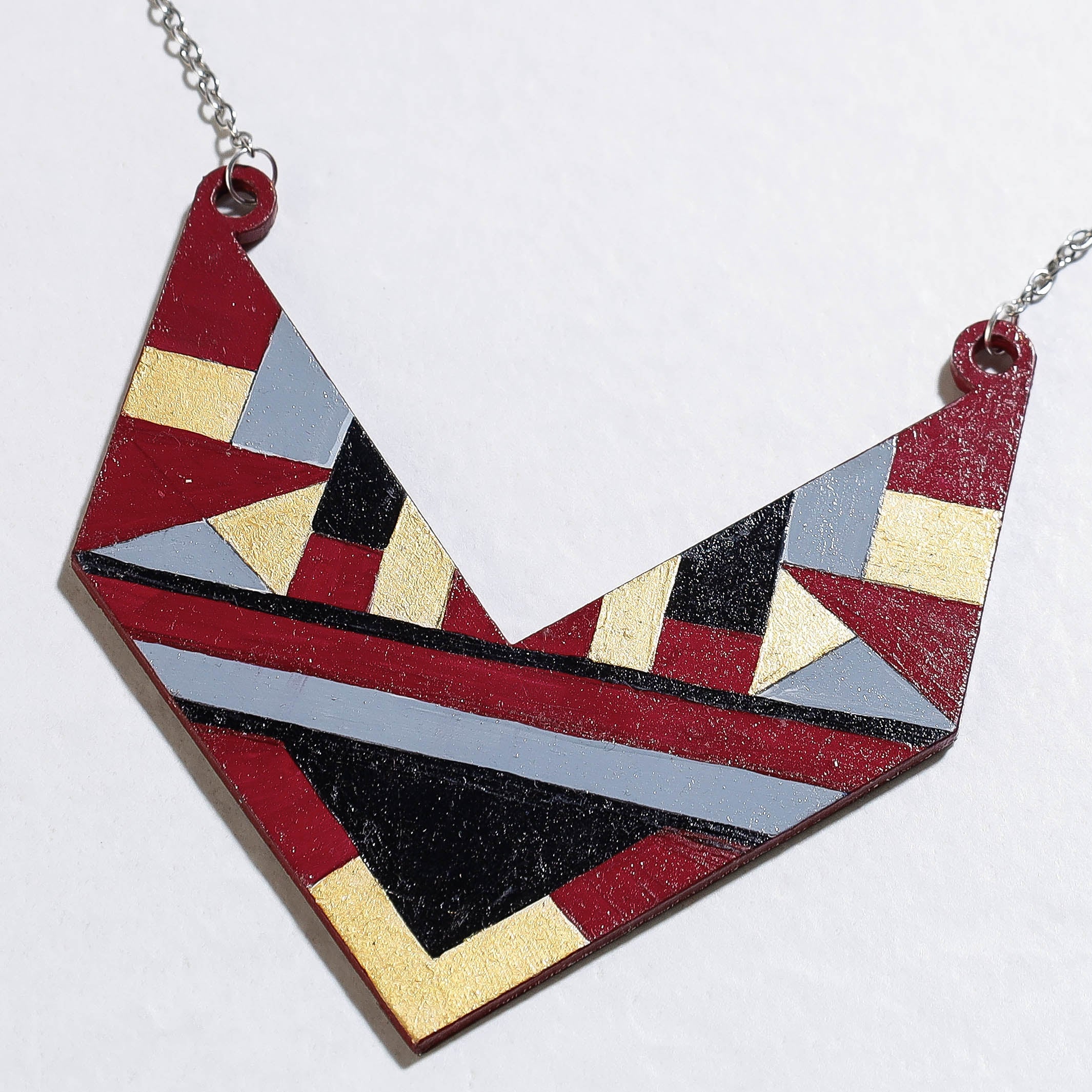FUDAKTI Bella - Modern Art Handpainted Wooden Necklace - view 3