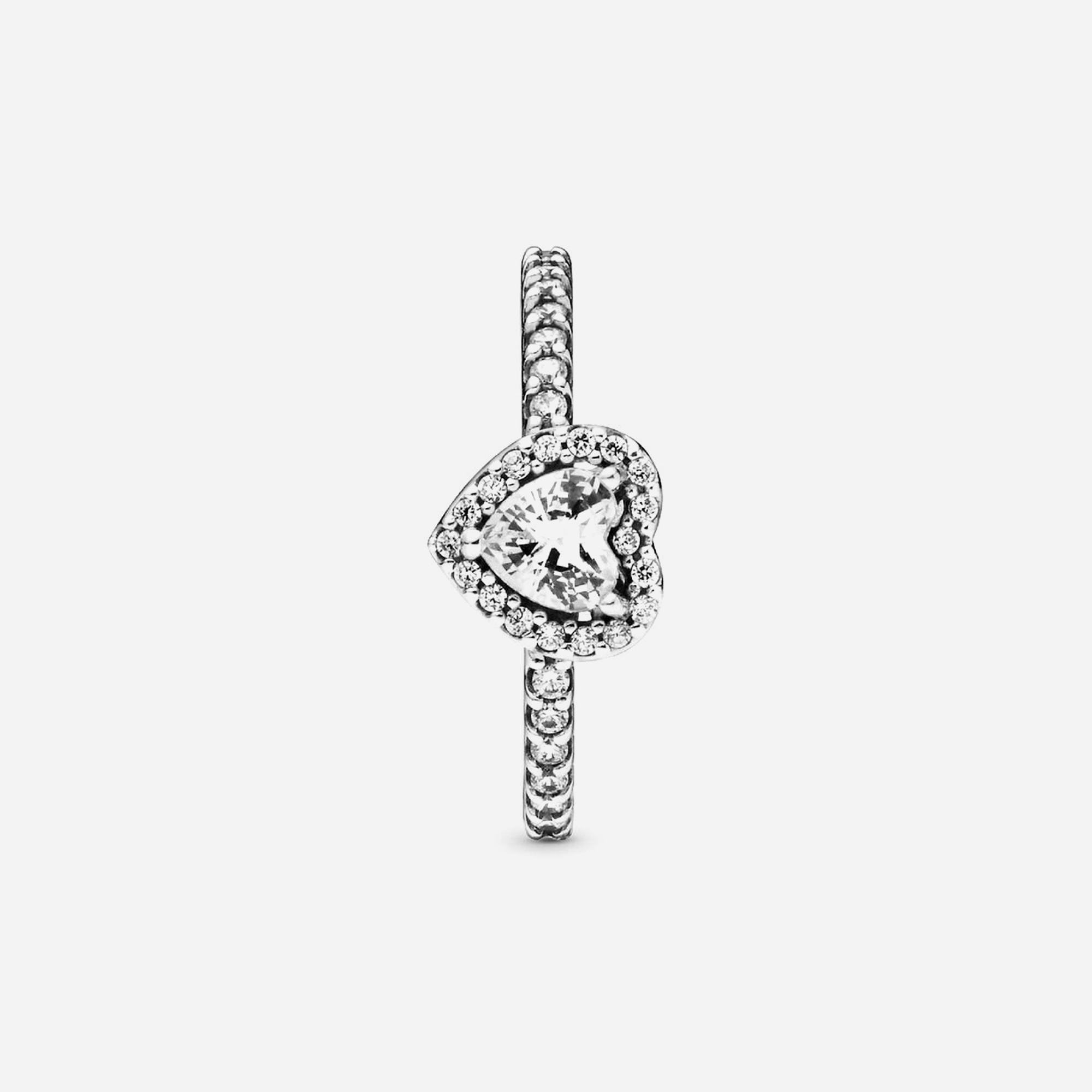 Pandora Elevated Heart Ring Sterling Silver - view 2