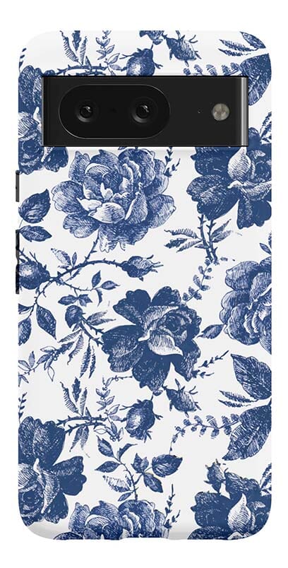 Casetry Rose to Fame | Blue & White Rose Floral Google Pixel Case - view 13