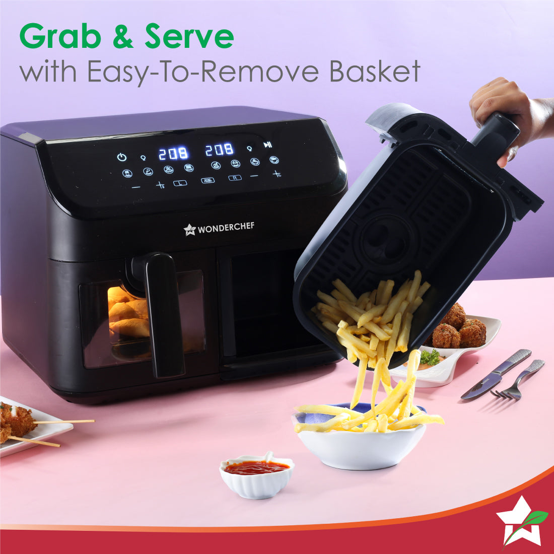 Wonderchef Regenta Digital Air Fryer with Dual Basket | 2000W, 9L. - view 8