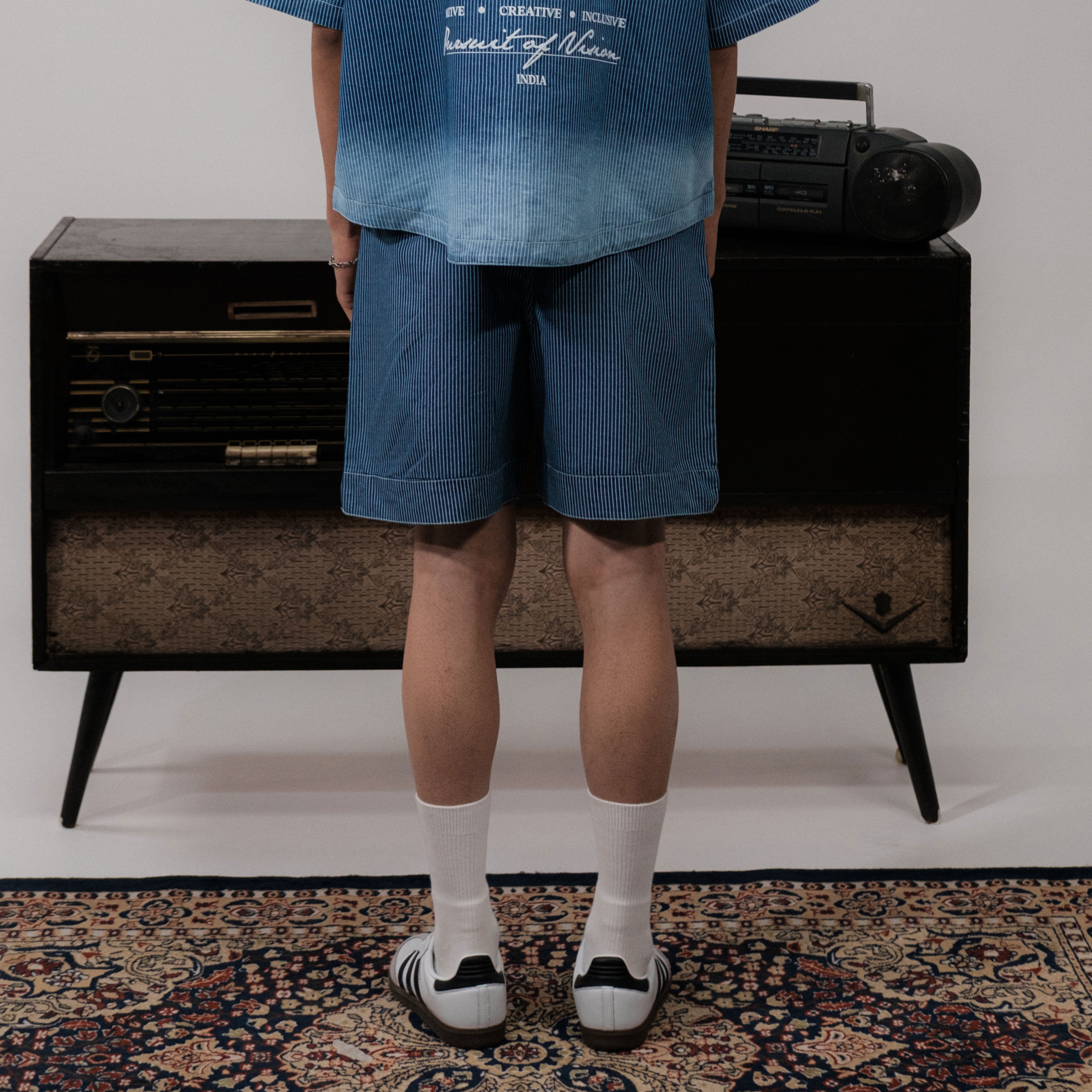 Superkicks | Pinstripe Shorts { Blue - view 3