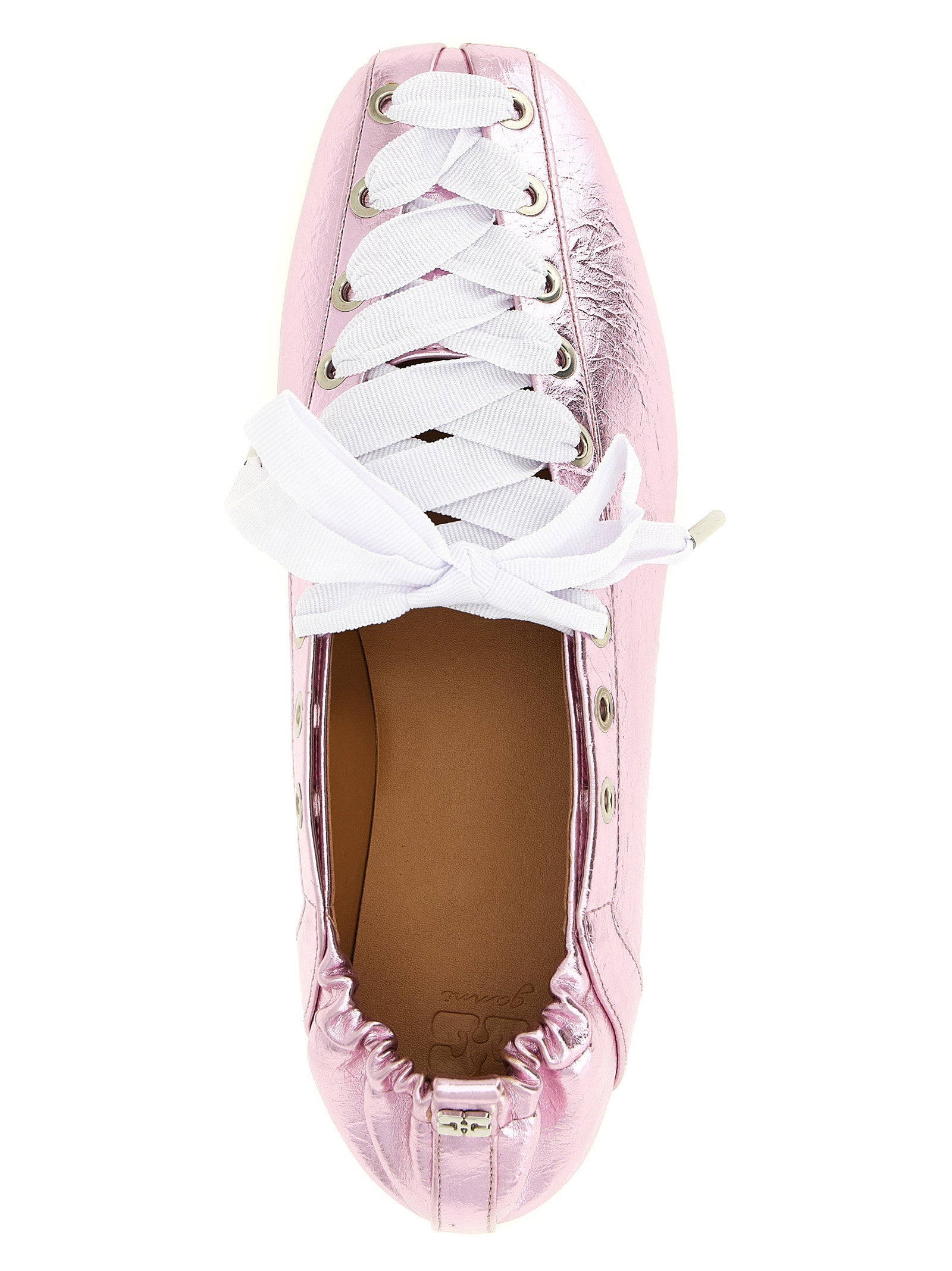 Ganni Lace-up Ballet Flats - view 4
